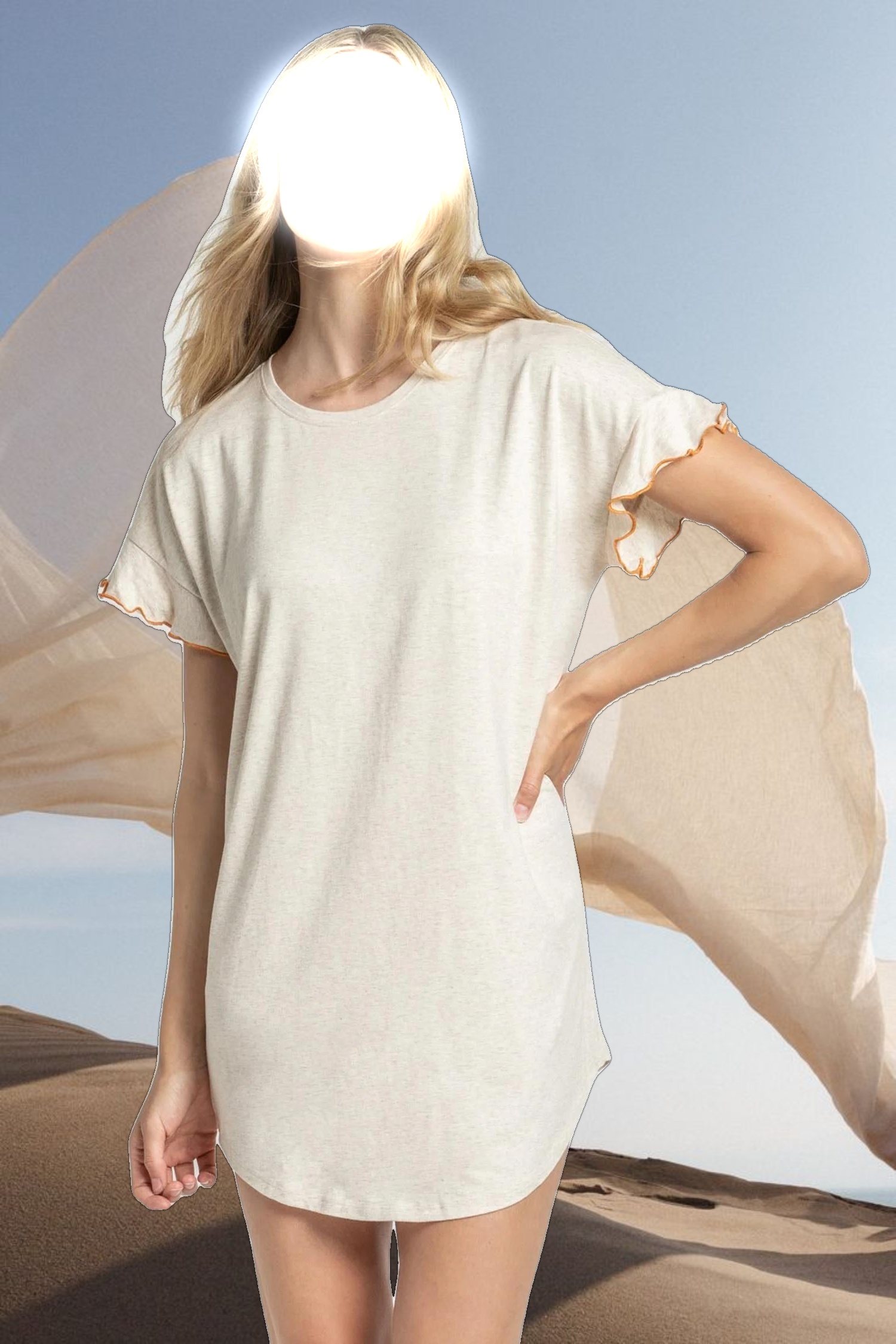 Flutter Sleeve Sleep Dress