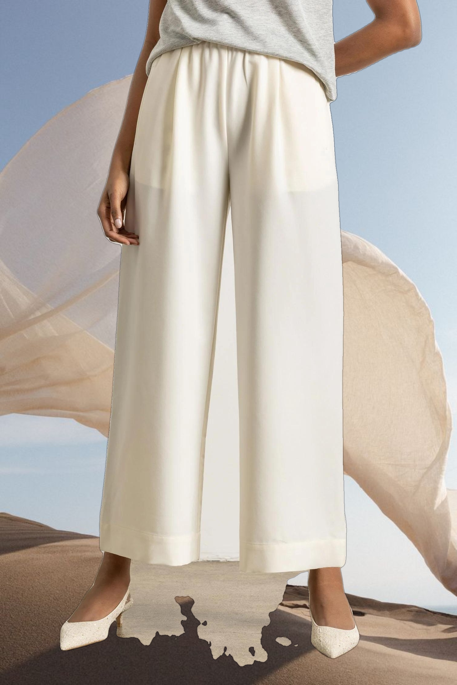 Wide Leg Pull On Pant