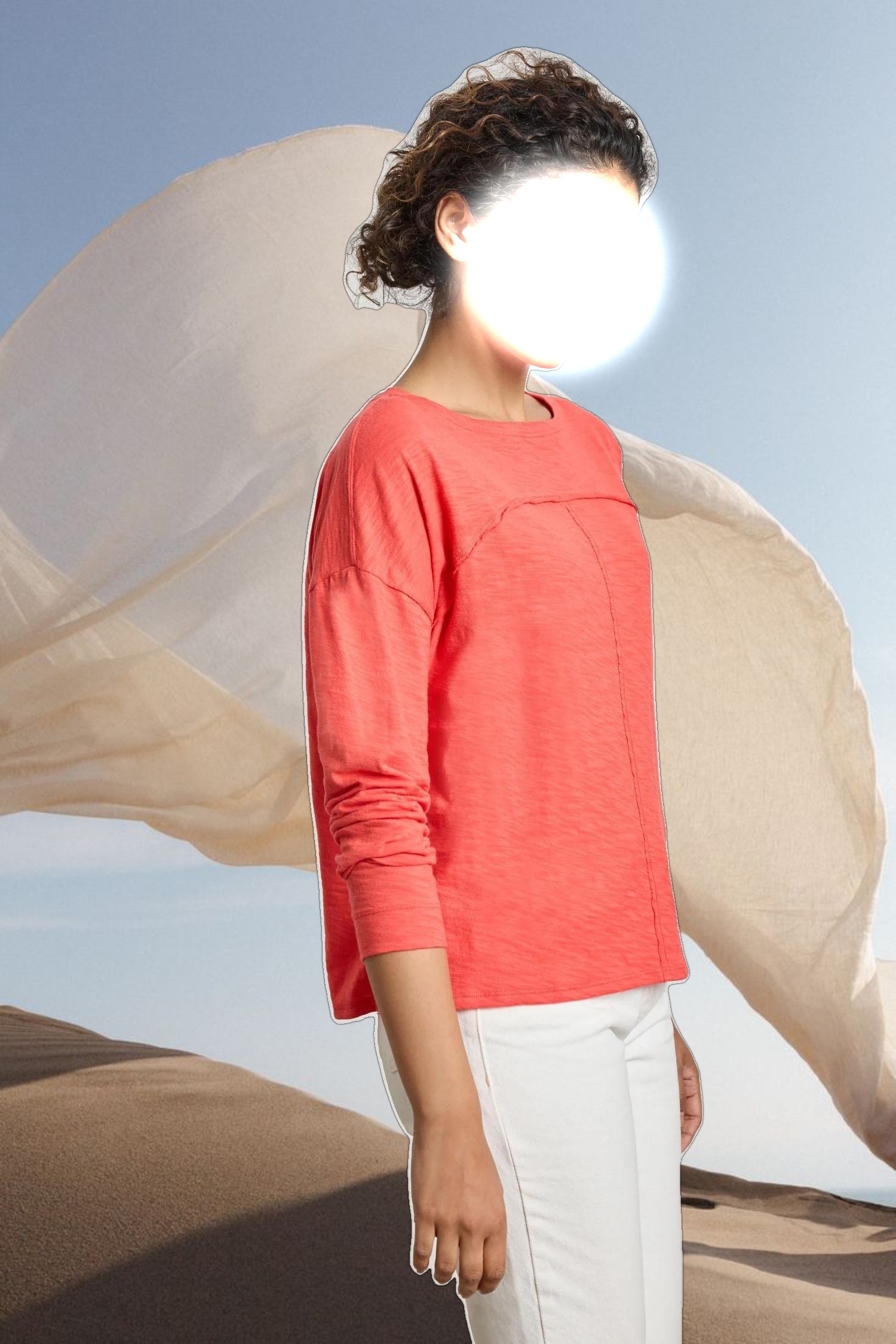 Drop Shoulder Seamed Boatneck