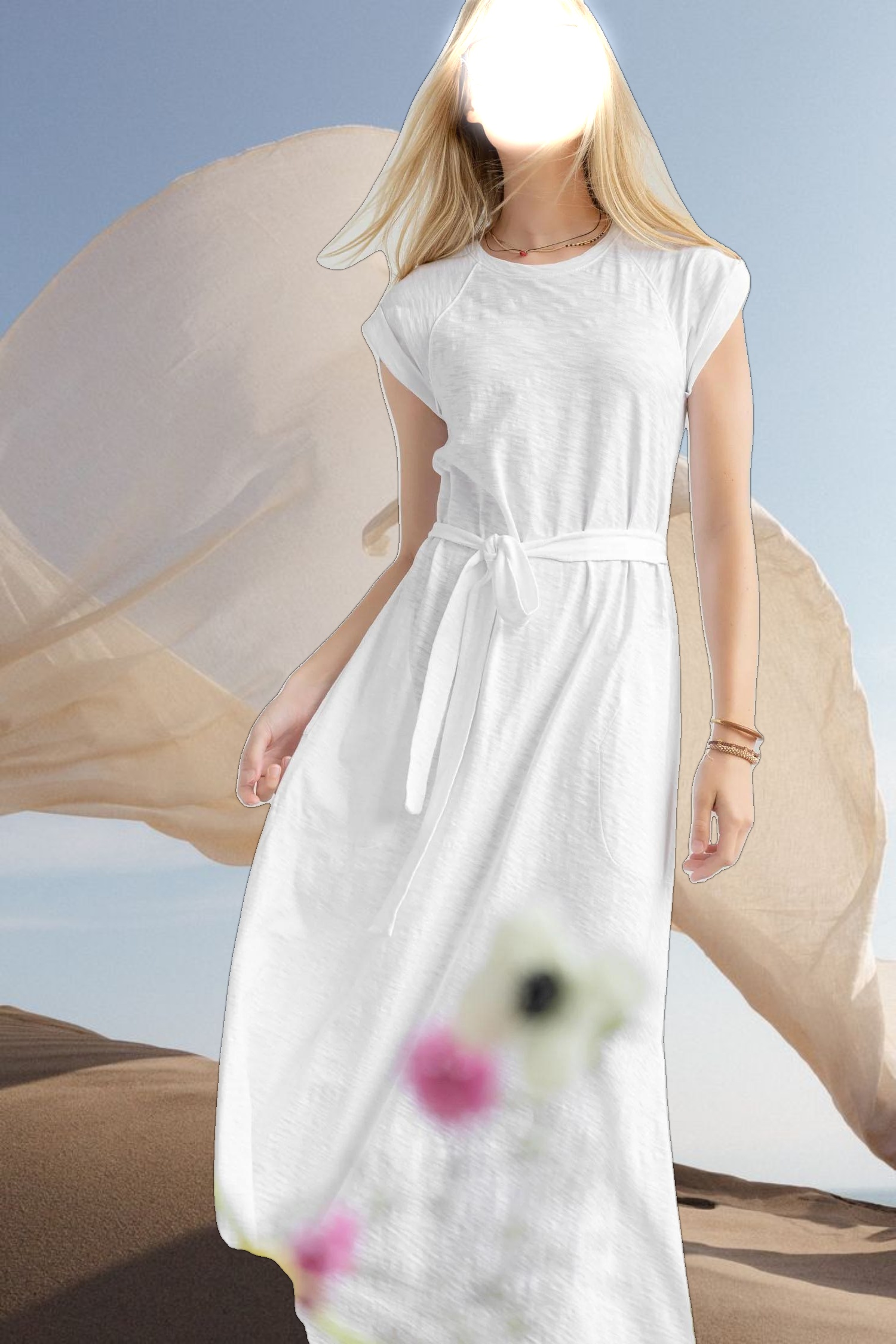 Saddle Sleeve Maxi Dress