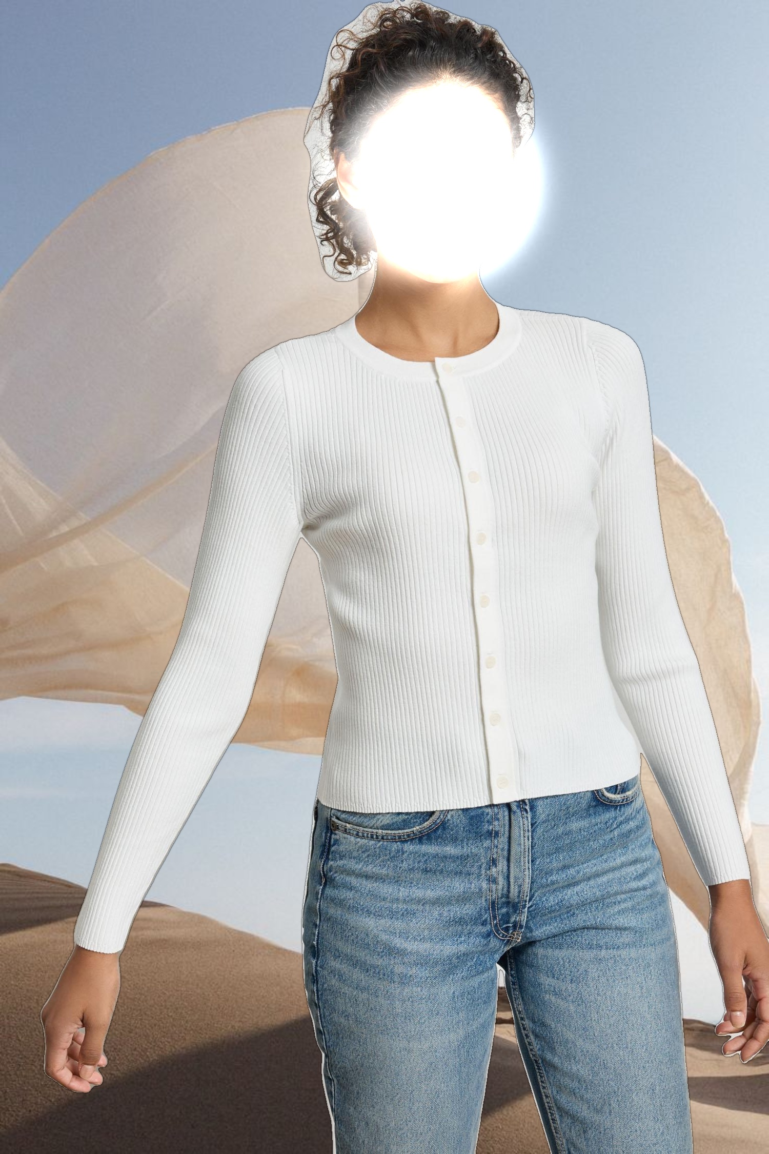 Cropped Ribbed Cardigan