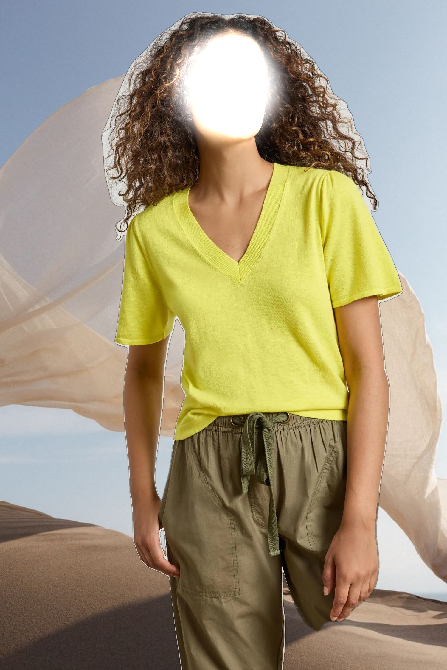 Short Sleeve V-Neck Sweater