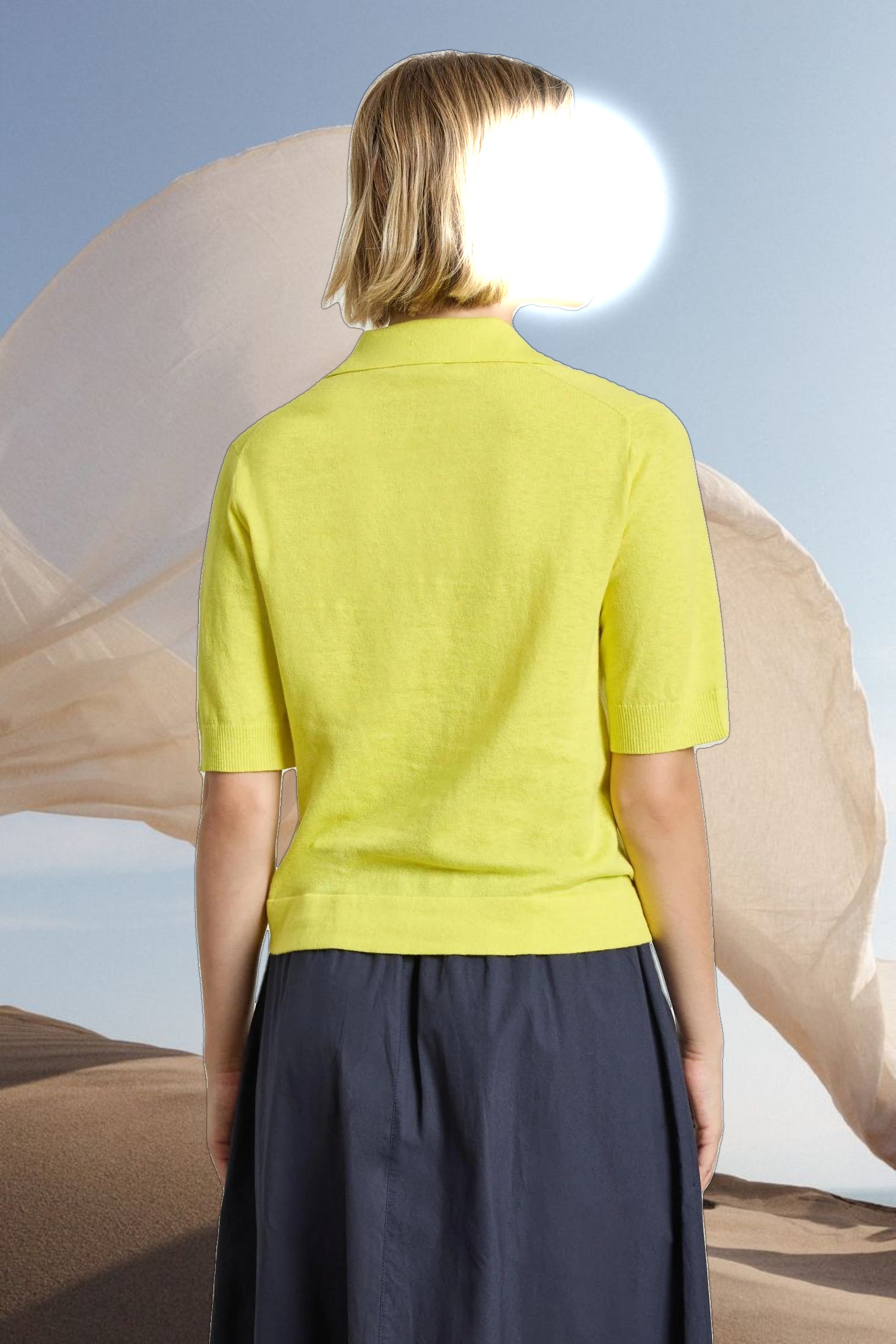 Elbow Sleeve Polo Sweater