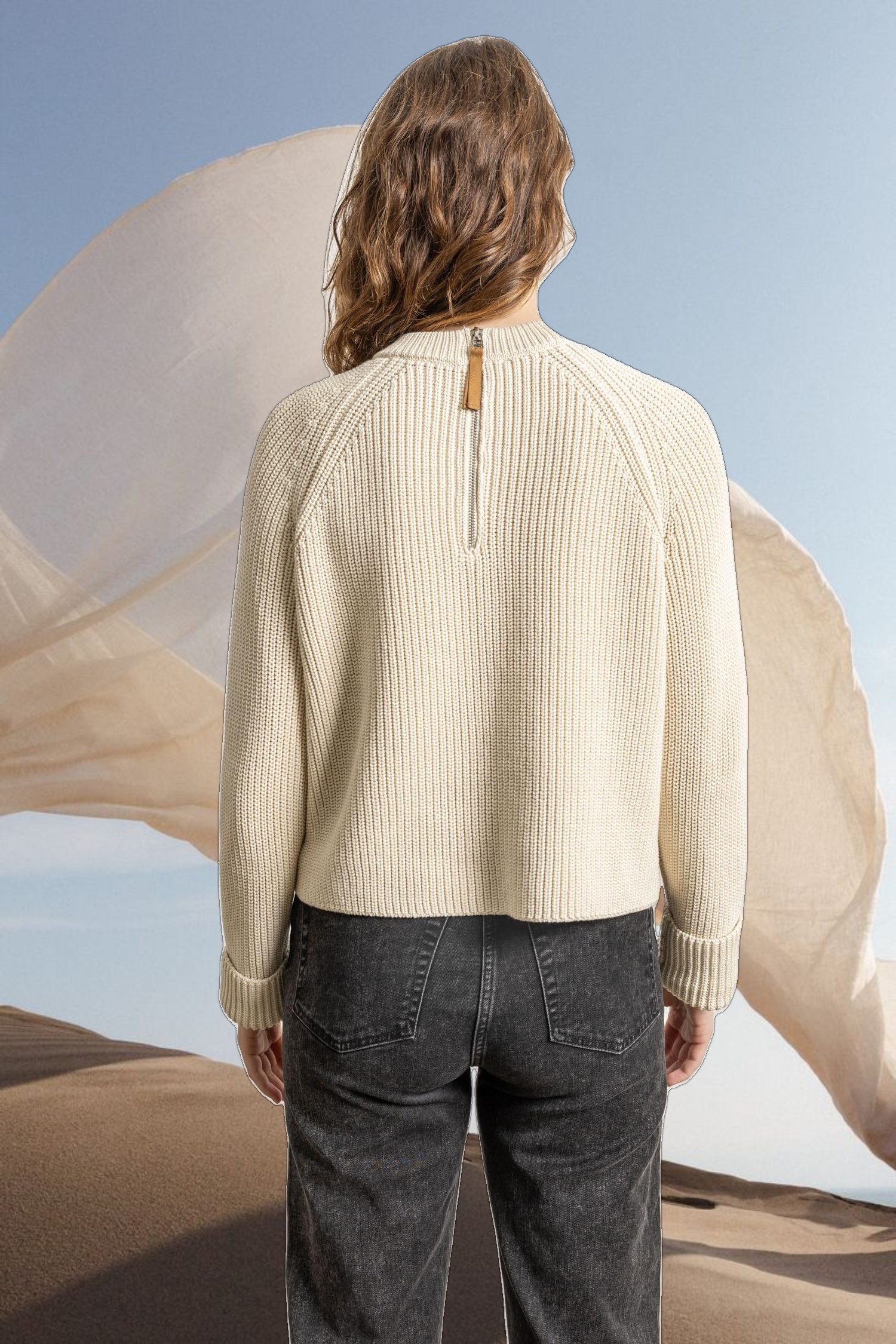 Zip Back Raglan Sweater