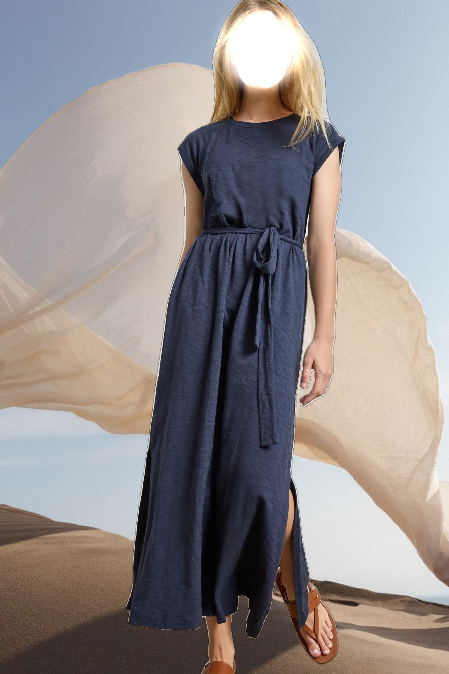Saddle Sleeve Maxi Dress