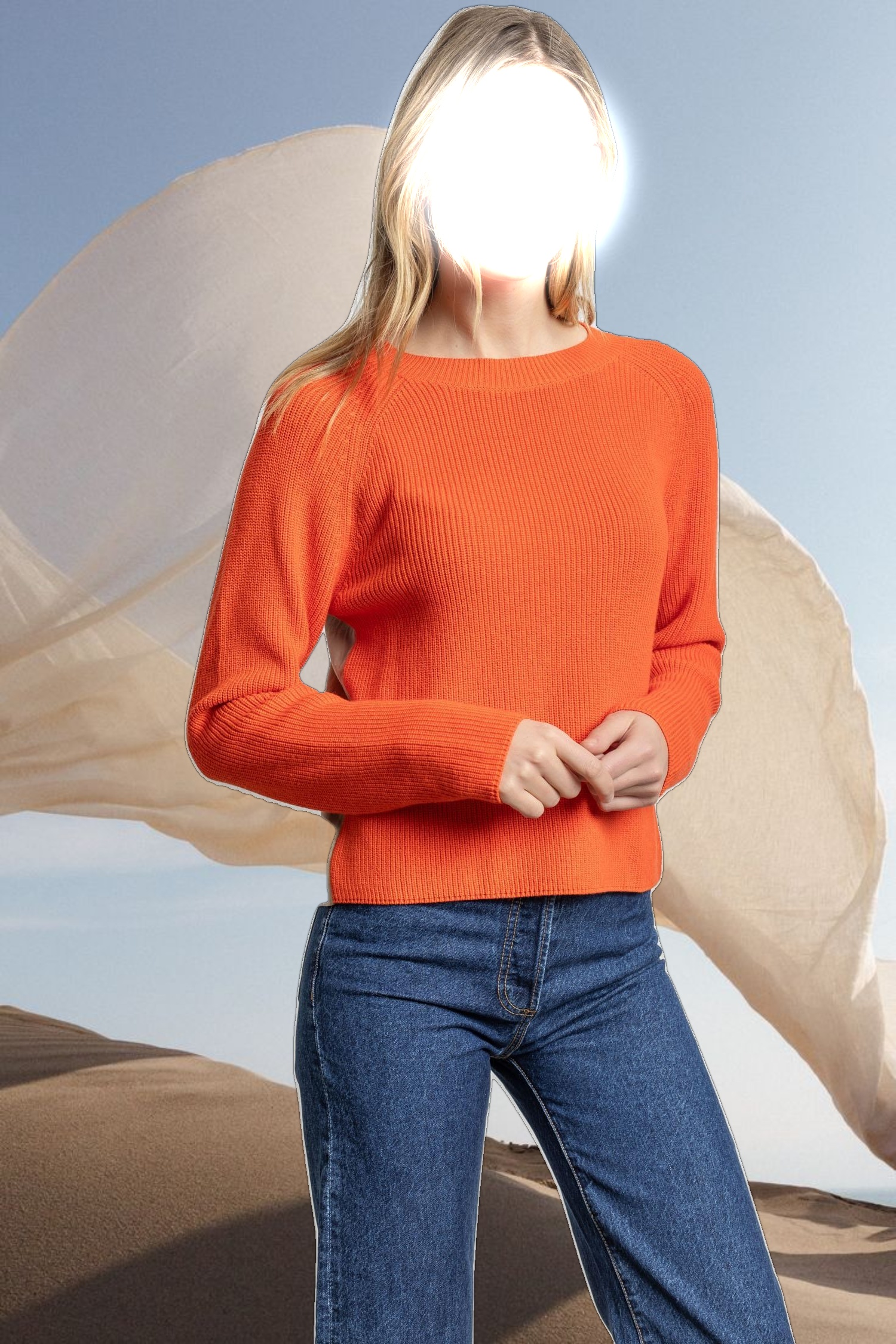 Mixed Media Raglan Sweater