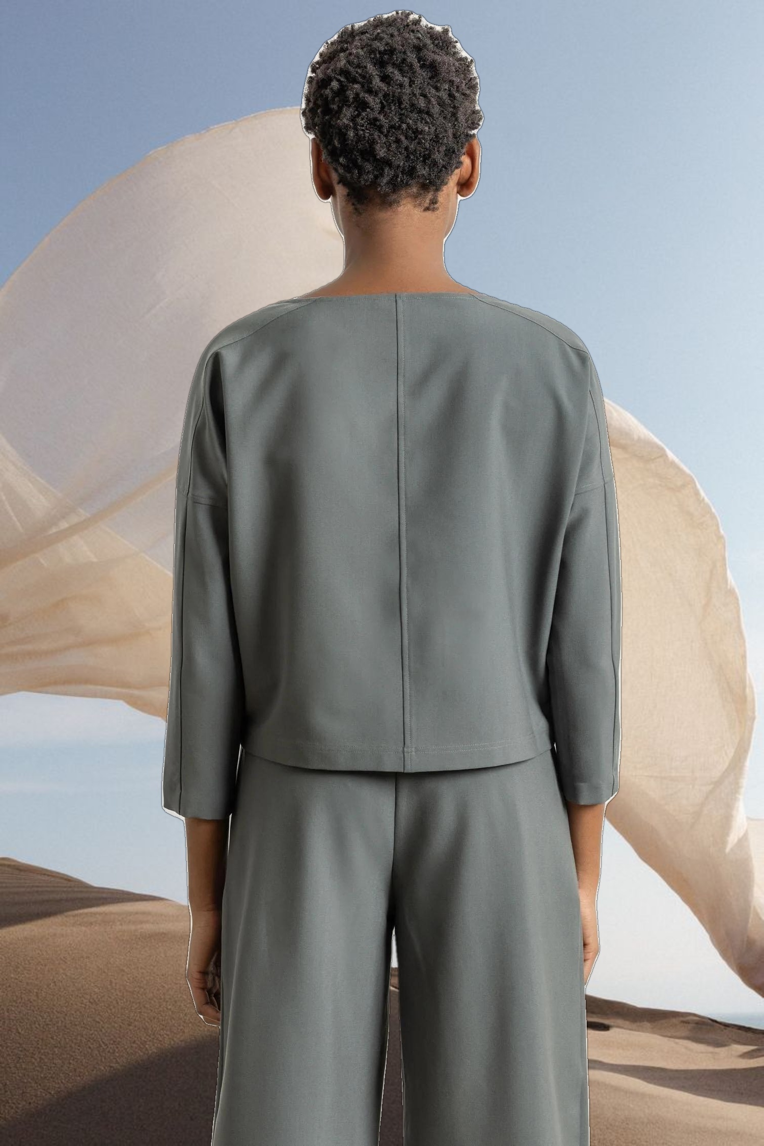 Zip Detail Seamed Top