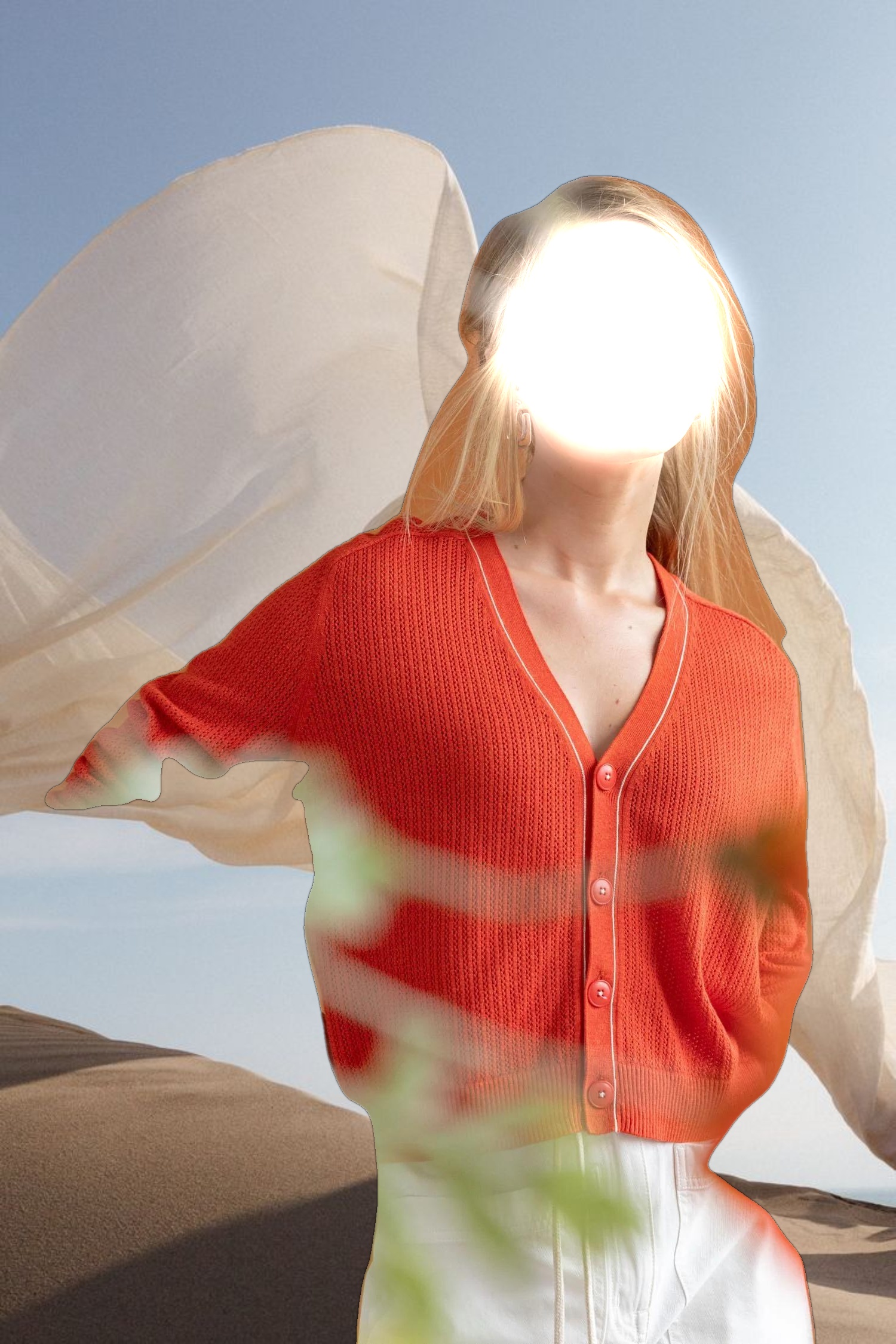 Saddle Sleeve V-Neck Cardigan