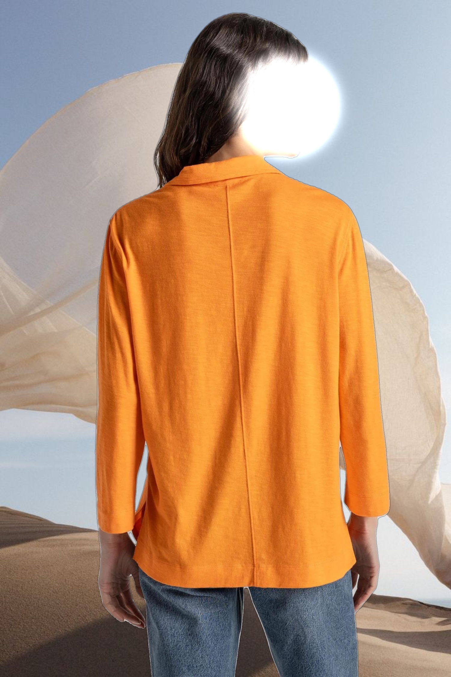 3/4 Sleeve Split Neck Tunic