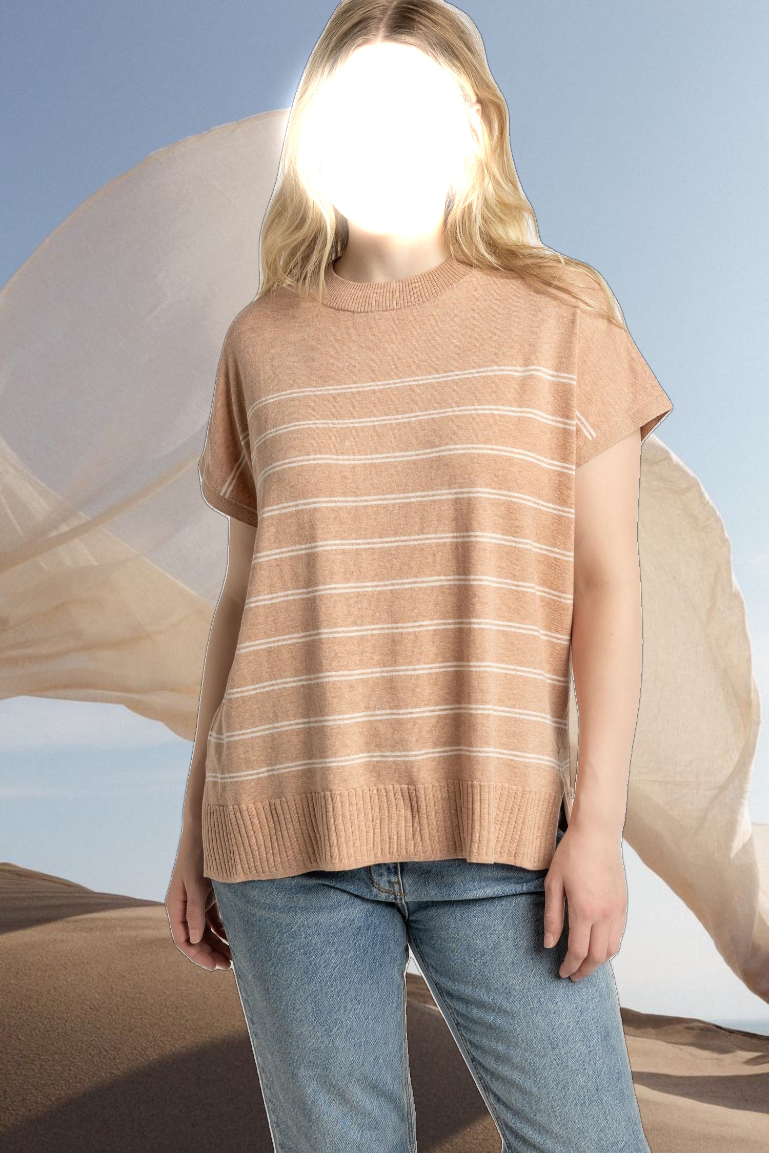 Striped Poncho Sweater