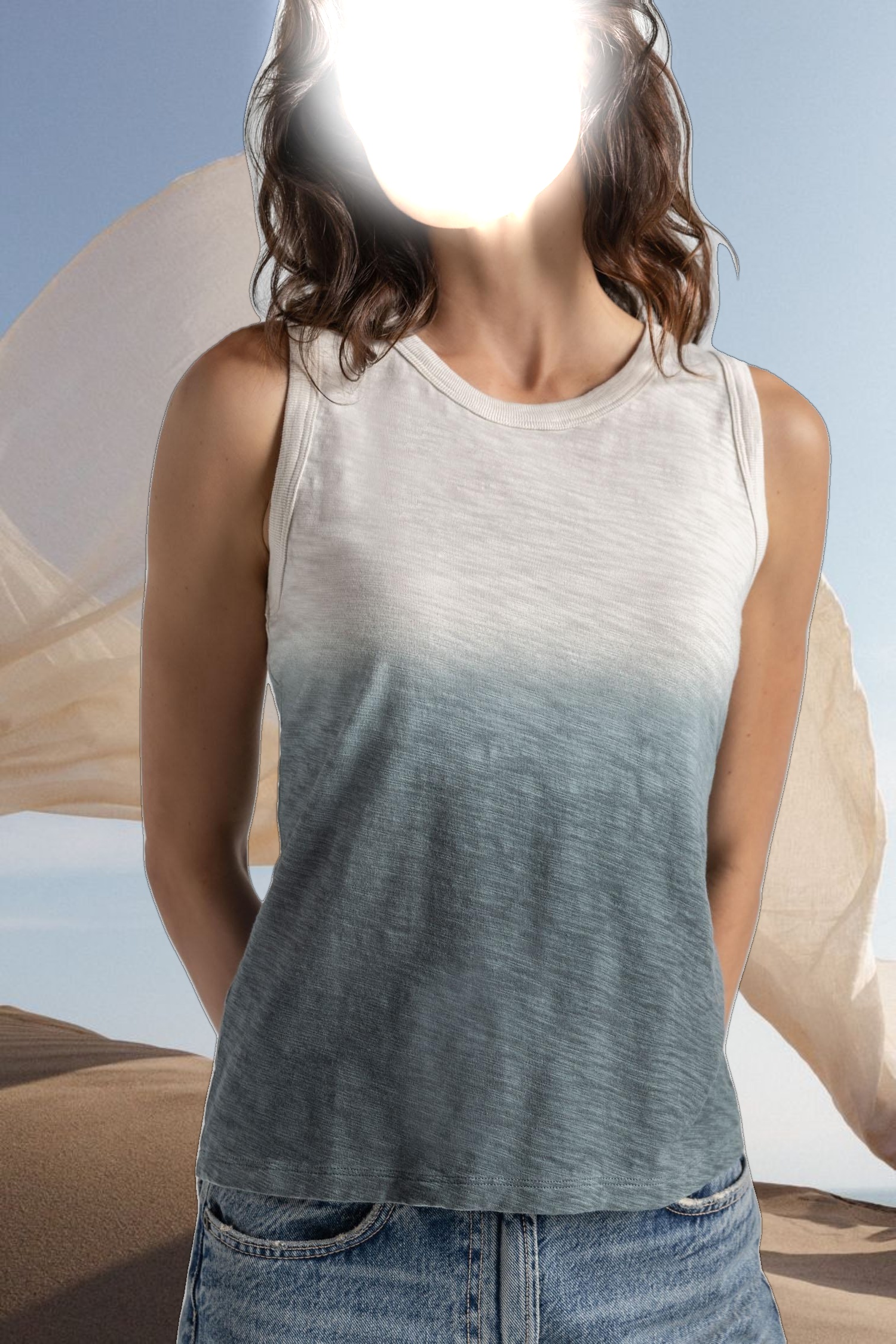 Ombre Back Seam Tank