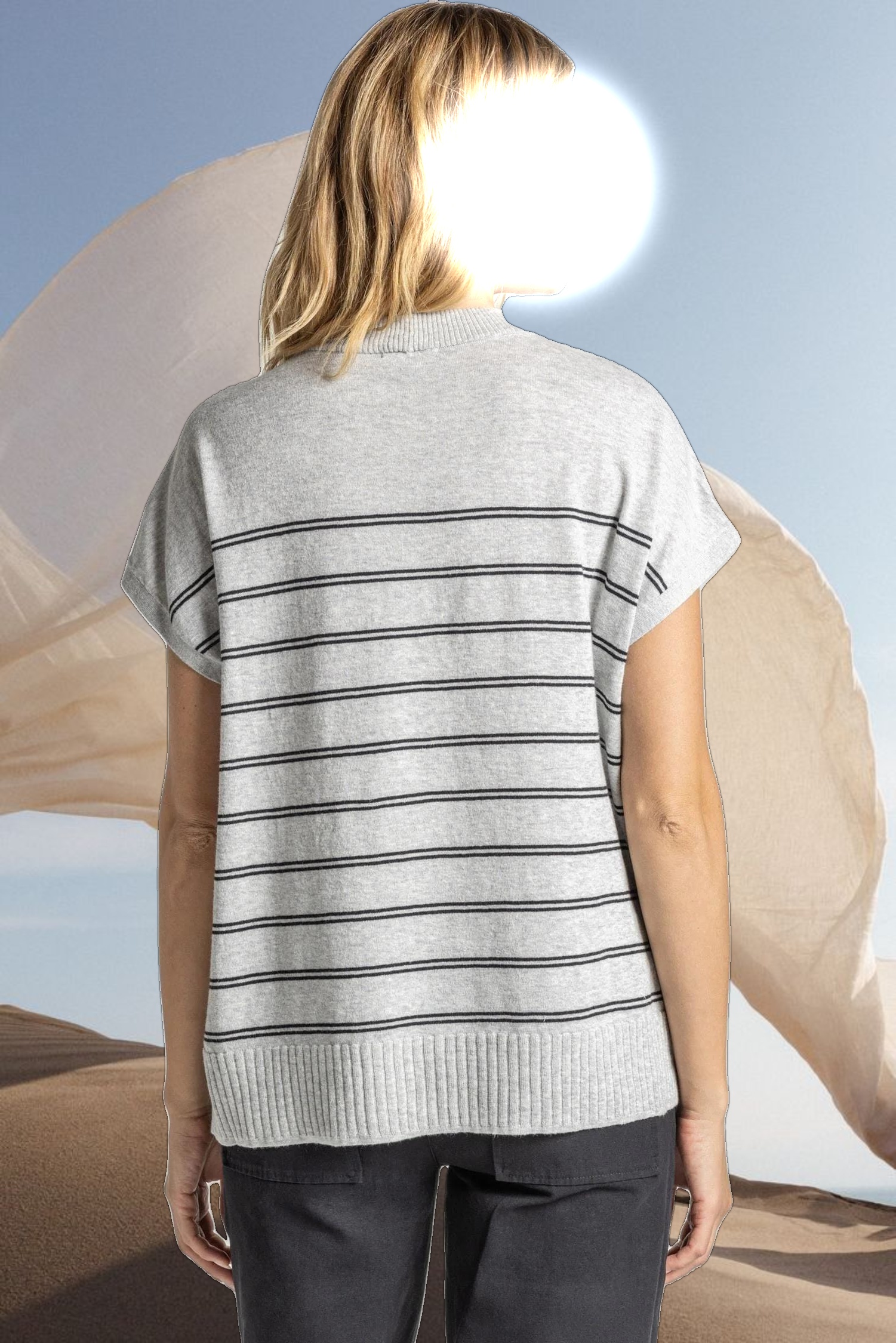 Striped Poncho Sweater