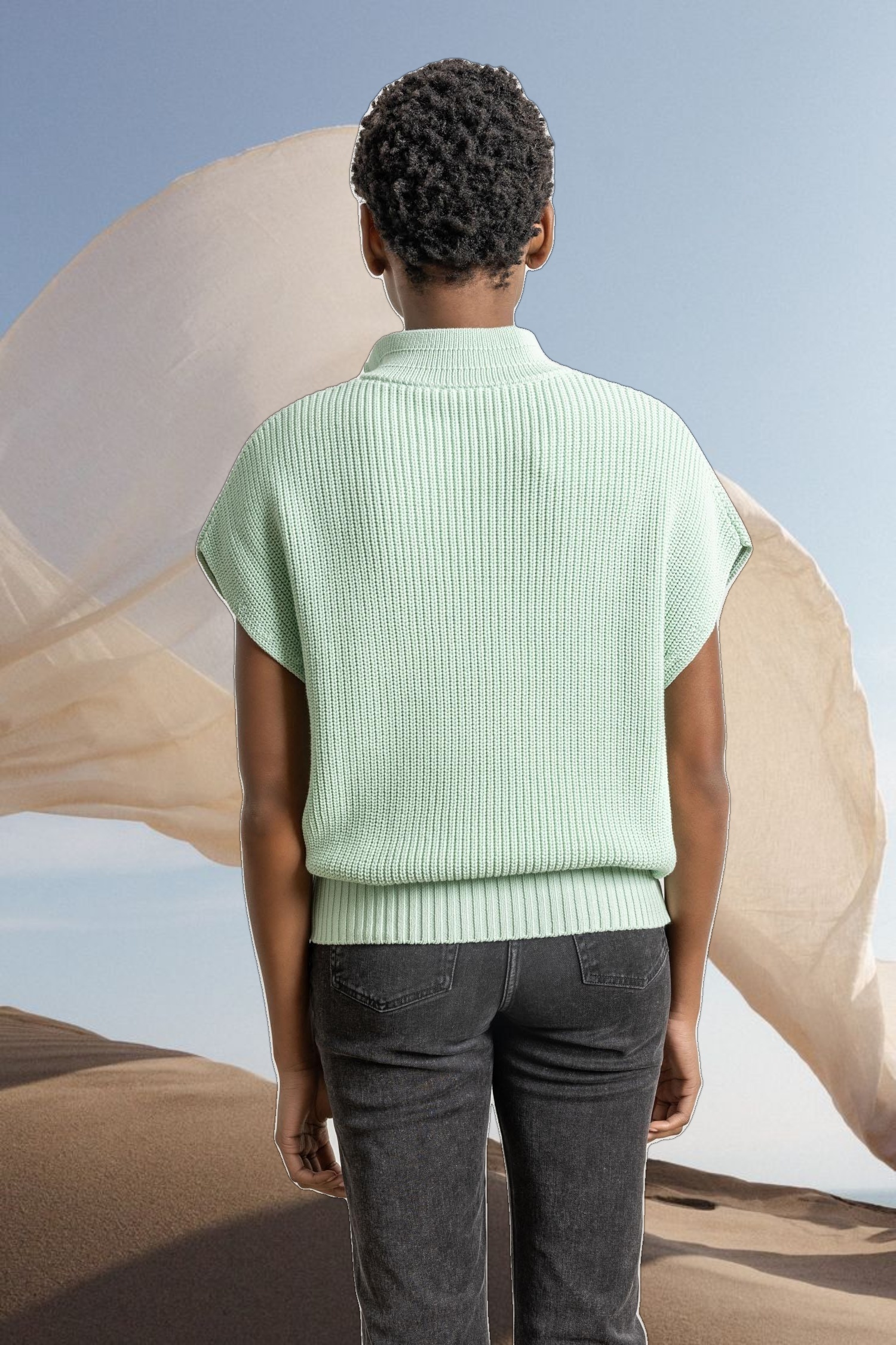 Half Zip Poncho Sweater