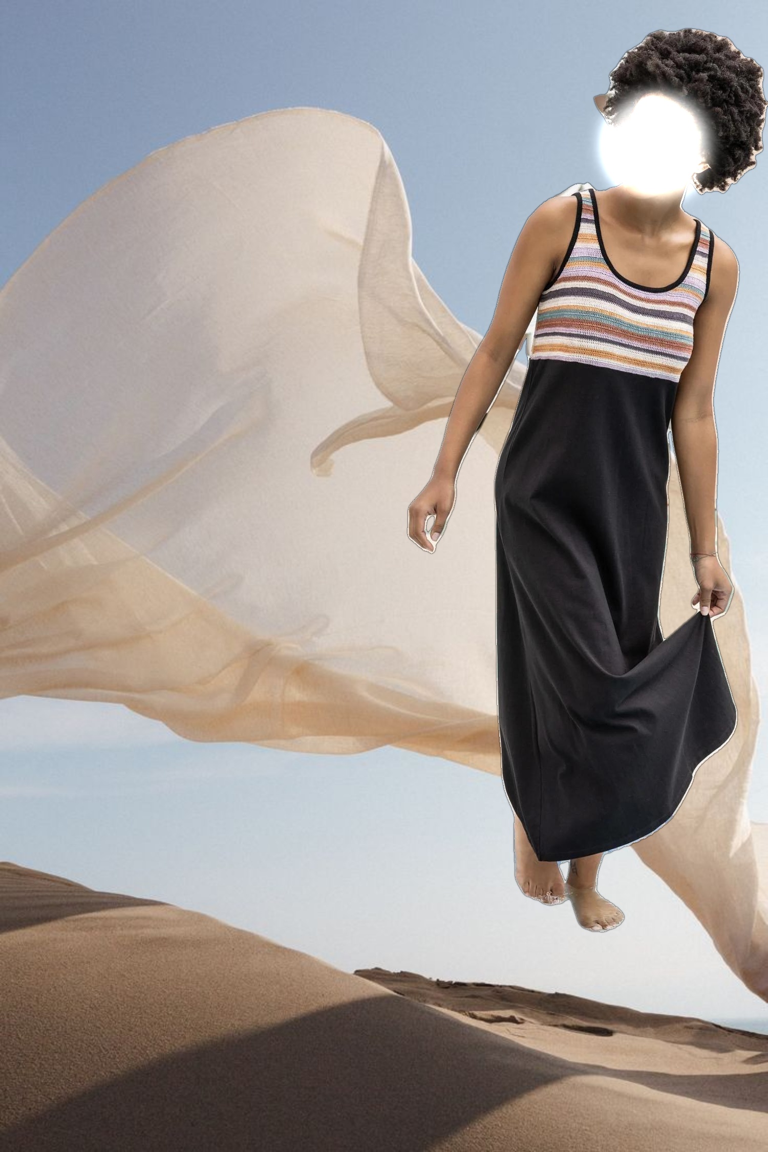 Crochet Insert Maxi Dress