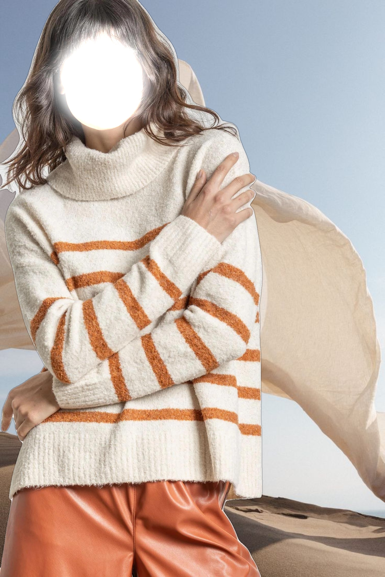 Striped Turtleneck Sweater