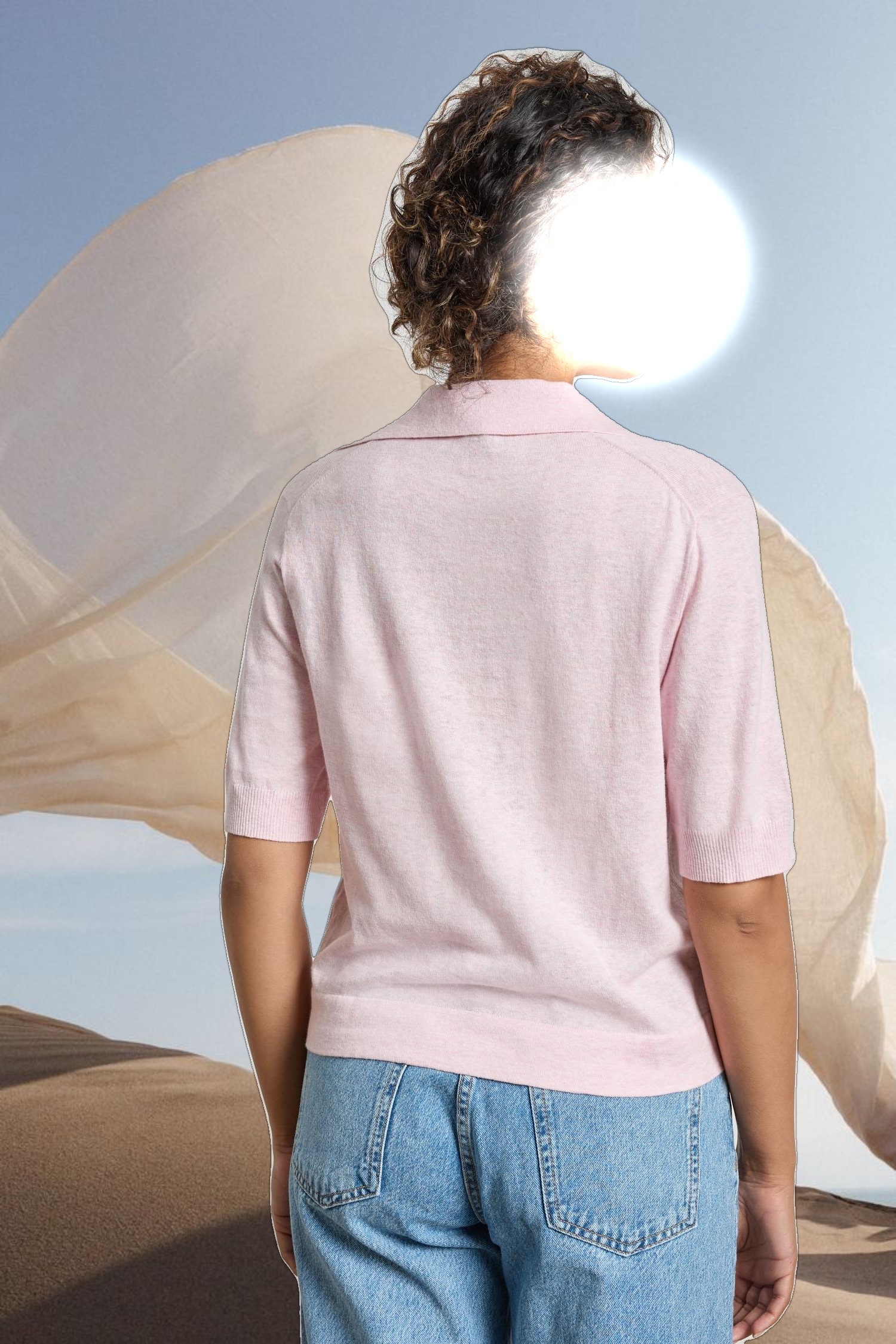 Elbow Sleeve Polo Sweater