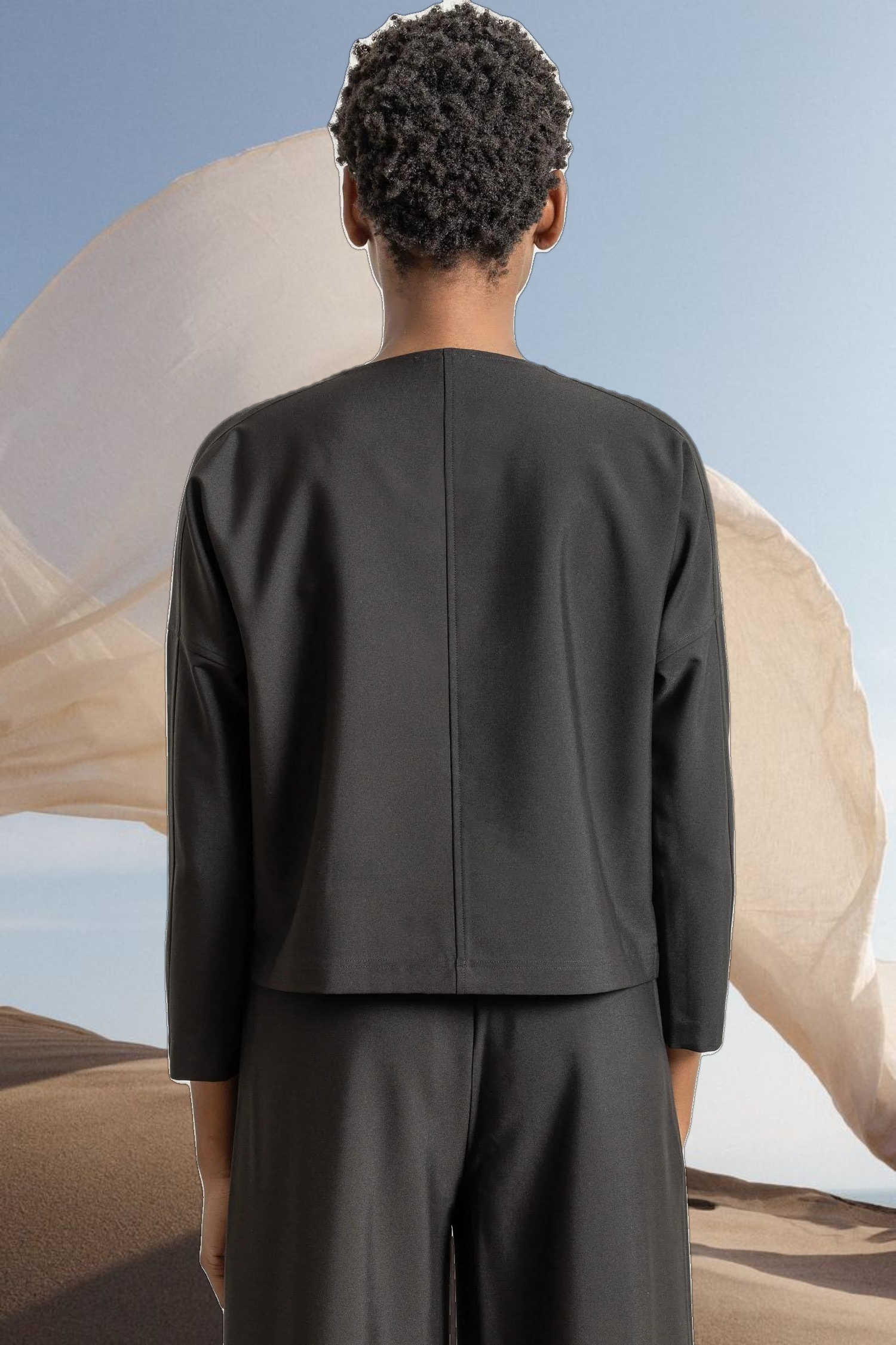 Zip Detail Seamed Top