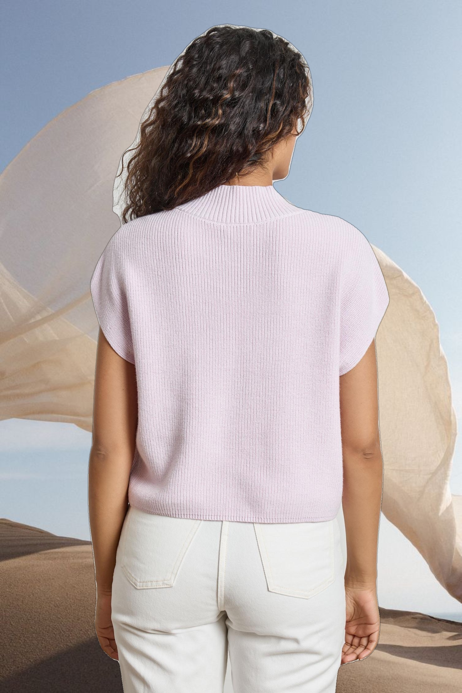 Wide Trim V-Neck Sweater