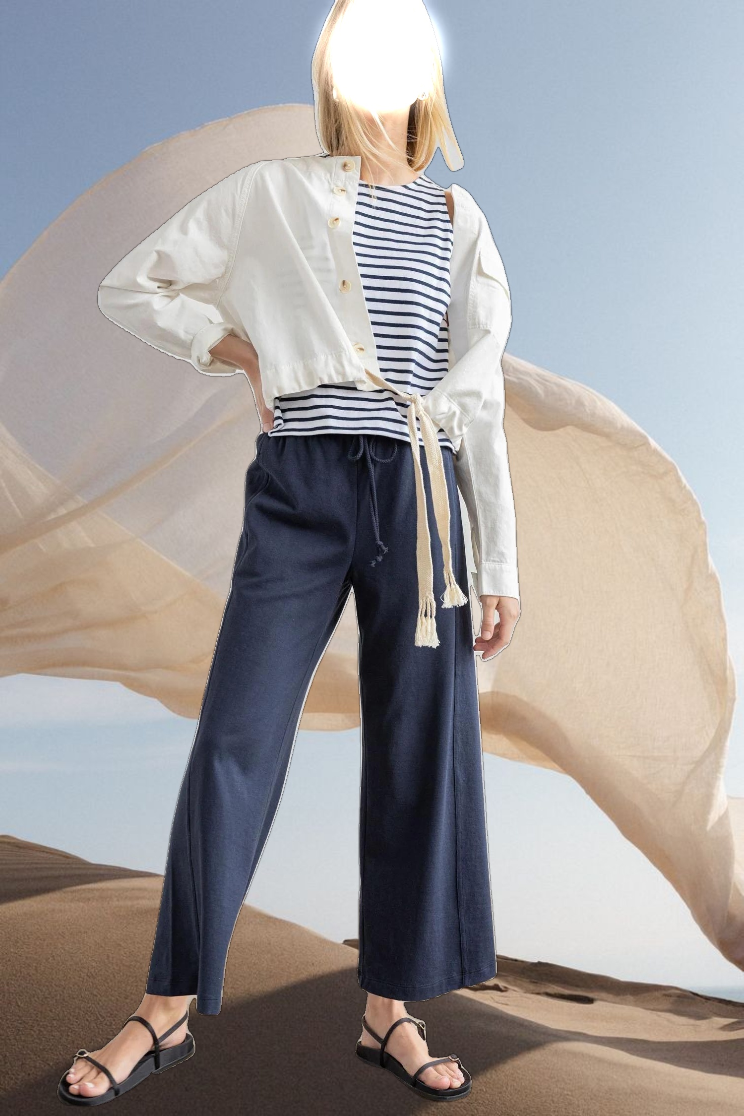 Seamed Wide Leg Pant