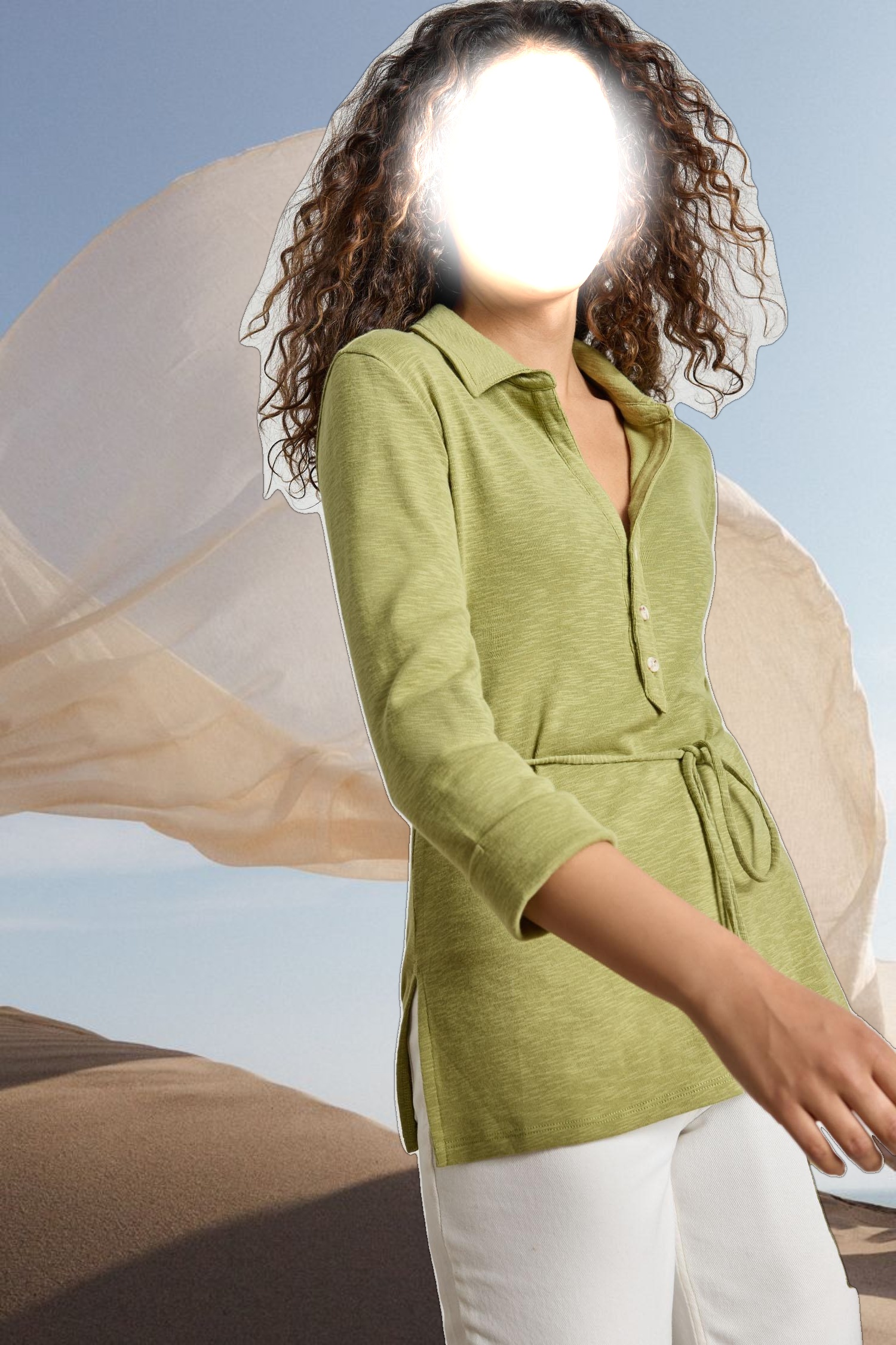 3/4 Sleeve Collared Top