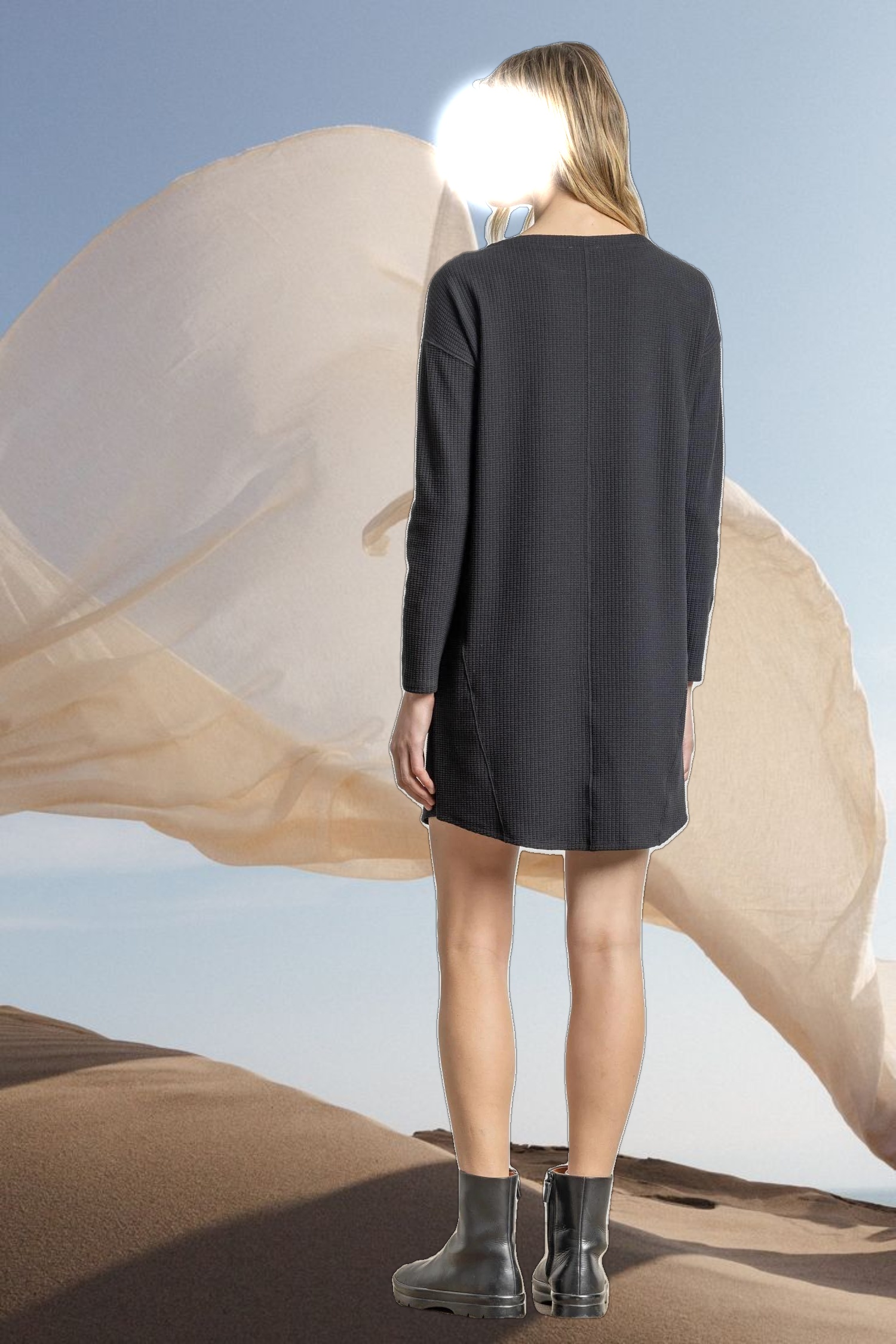Seamed Boatneck Dress