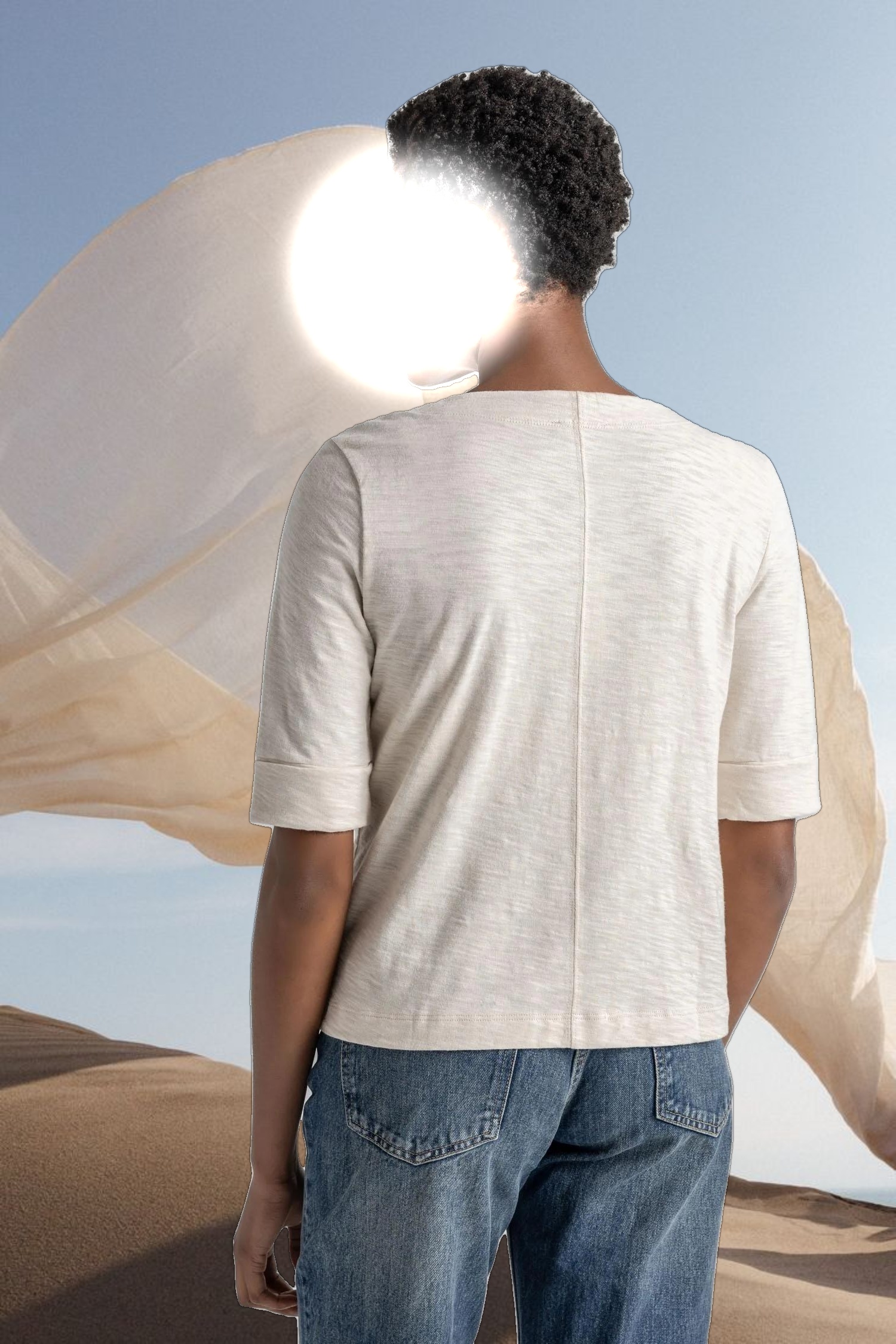 Cuff Sleeve Split Neck