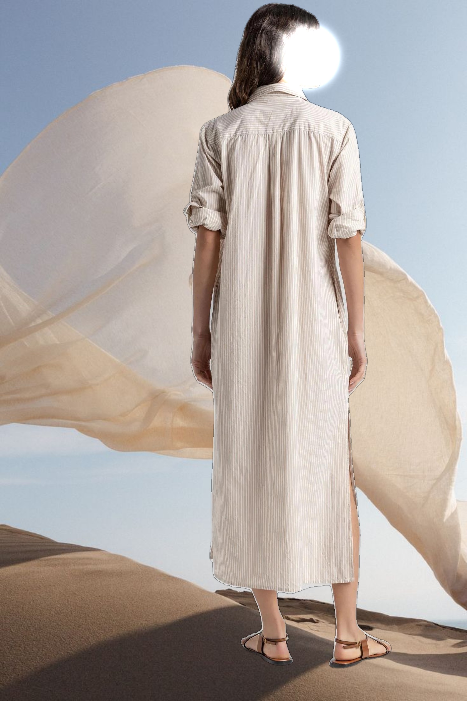 Striped Maxi Shirt Dress