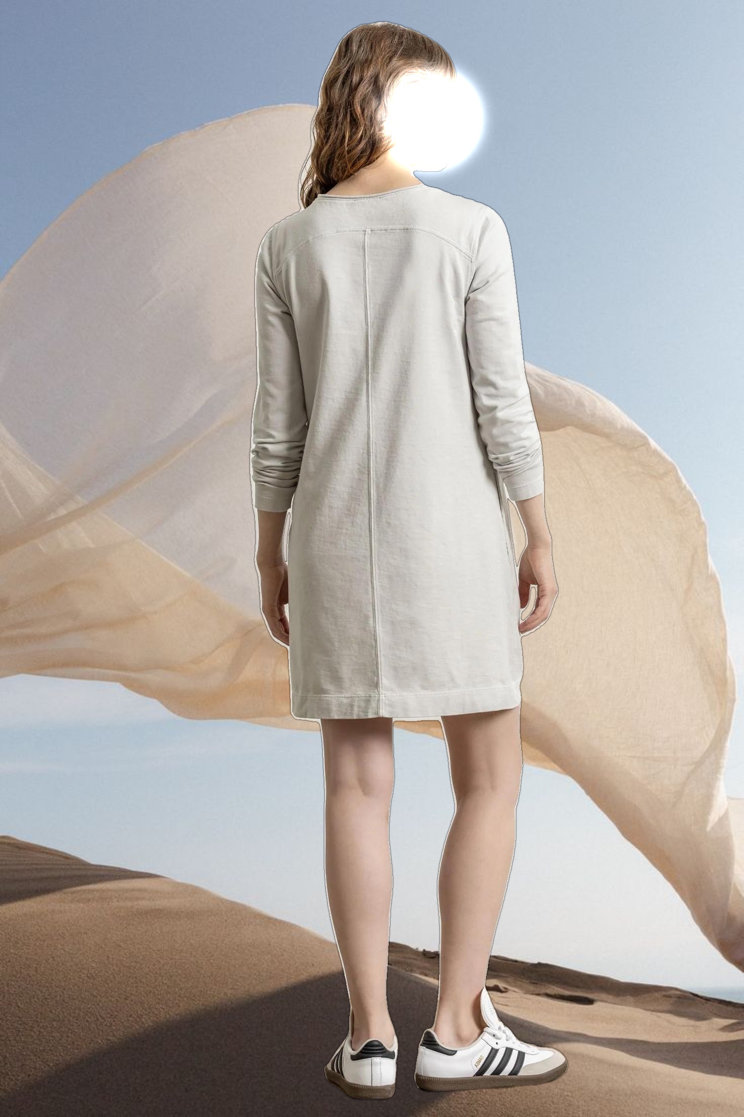 Front Seam Crewneck Dress