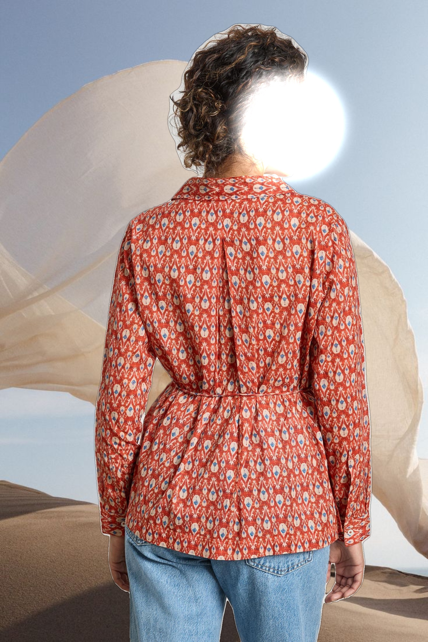 Collared Split Neck Top