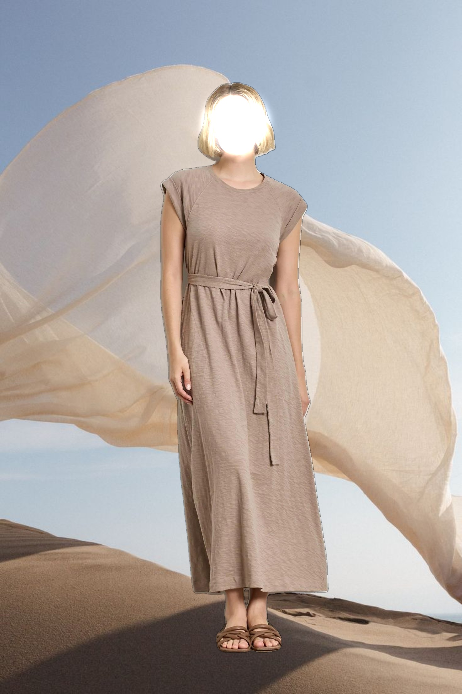 Saddle Sleeve Maxi Dress