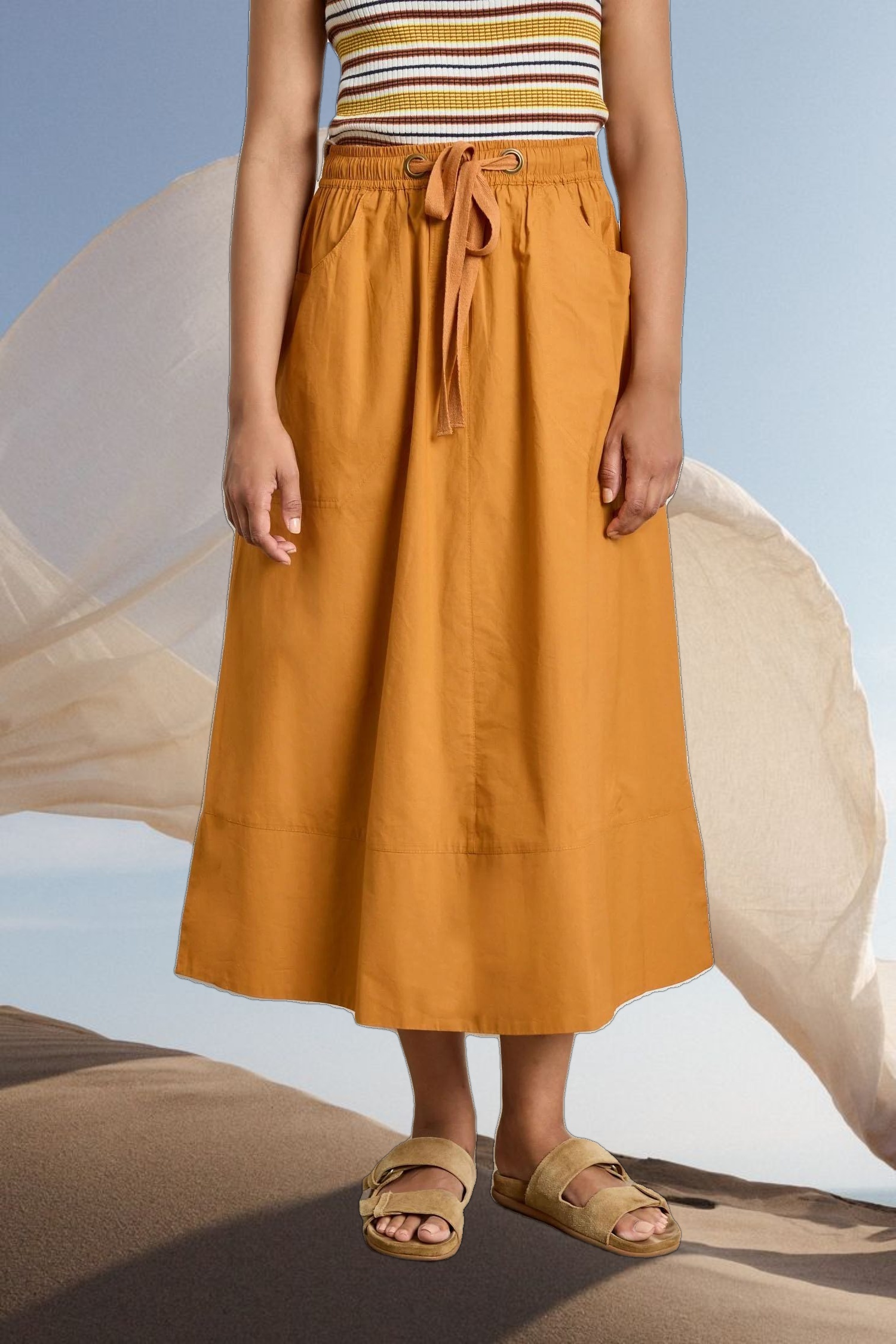 Long Poplin Skirt