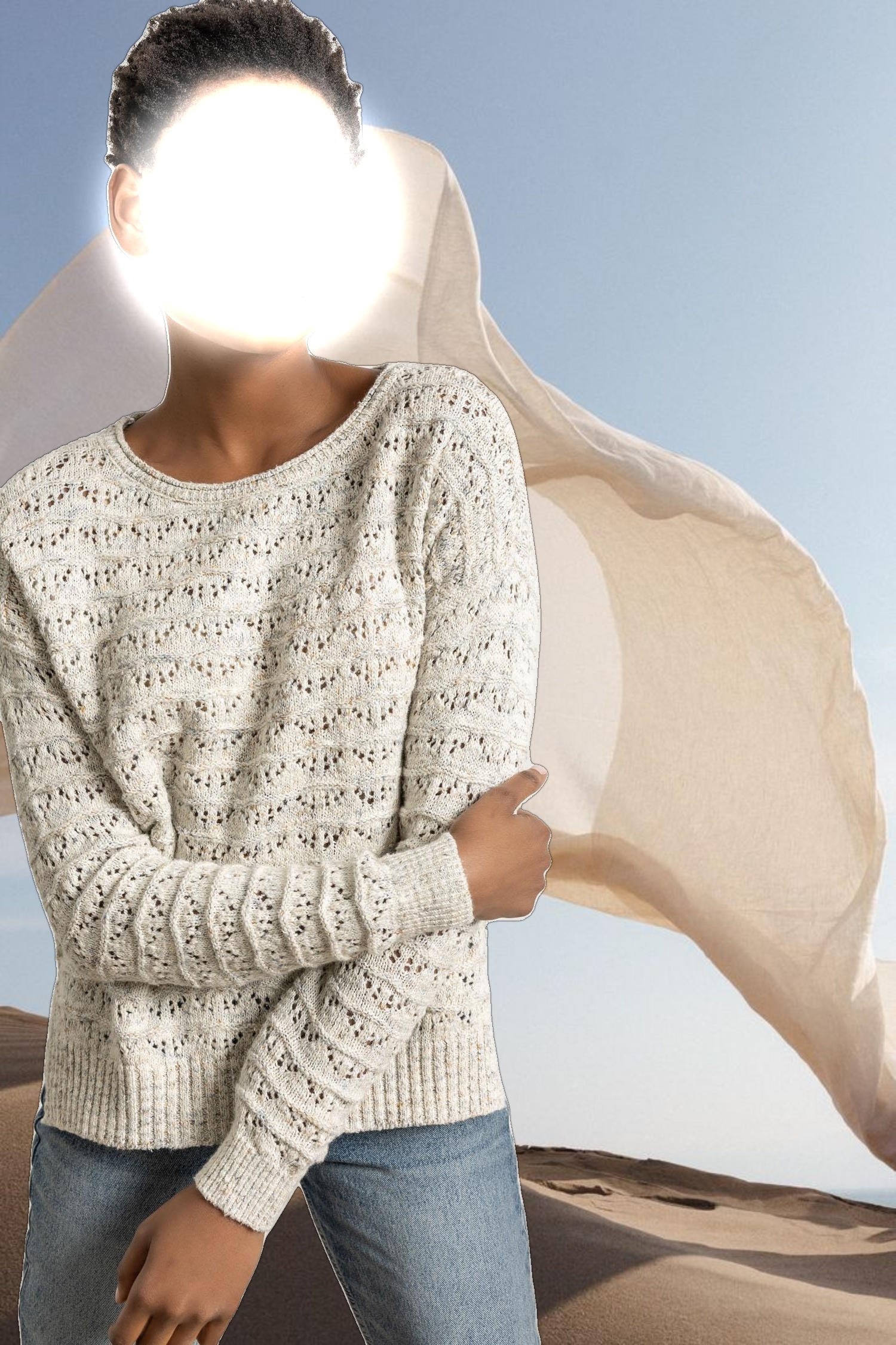 Pointelle Boatneck Sweater