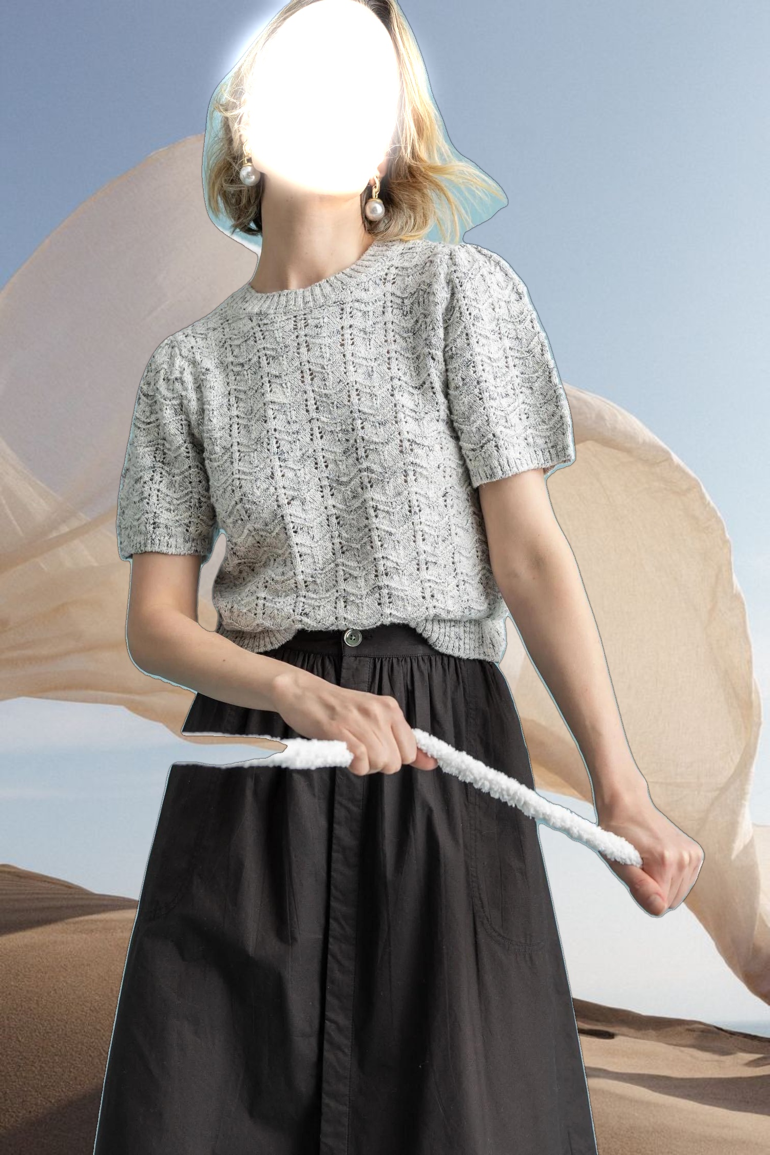 Short Sleeve Crewneck Sweater