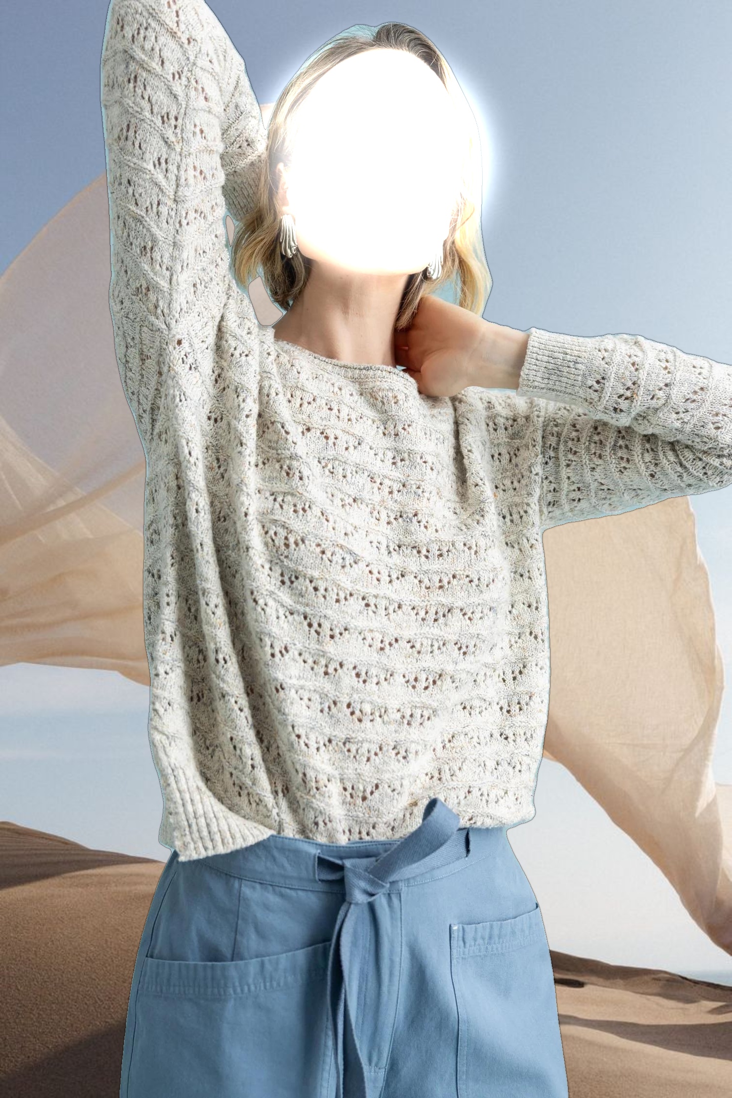 Pointelle Boatneck Sweater