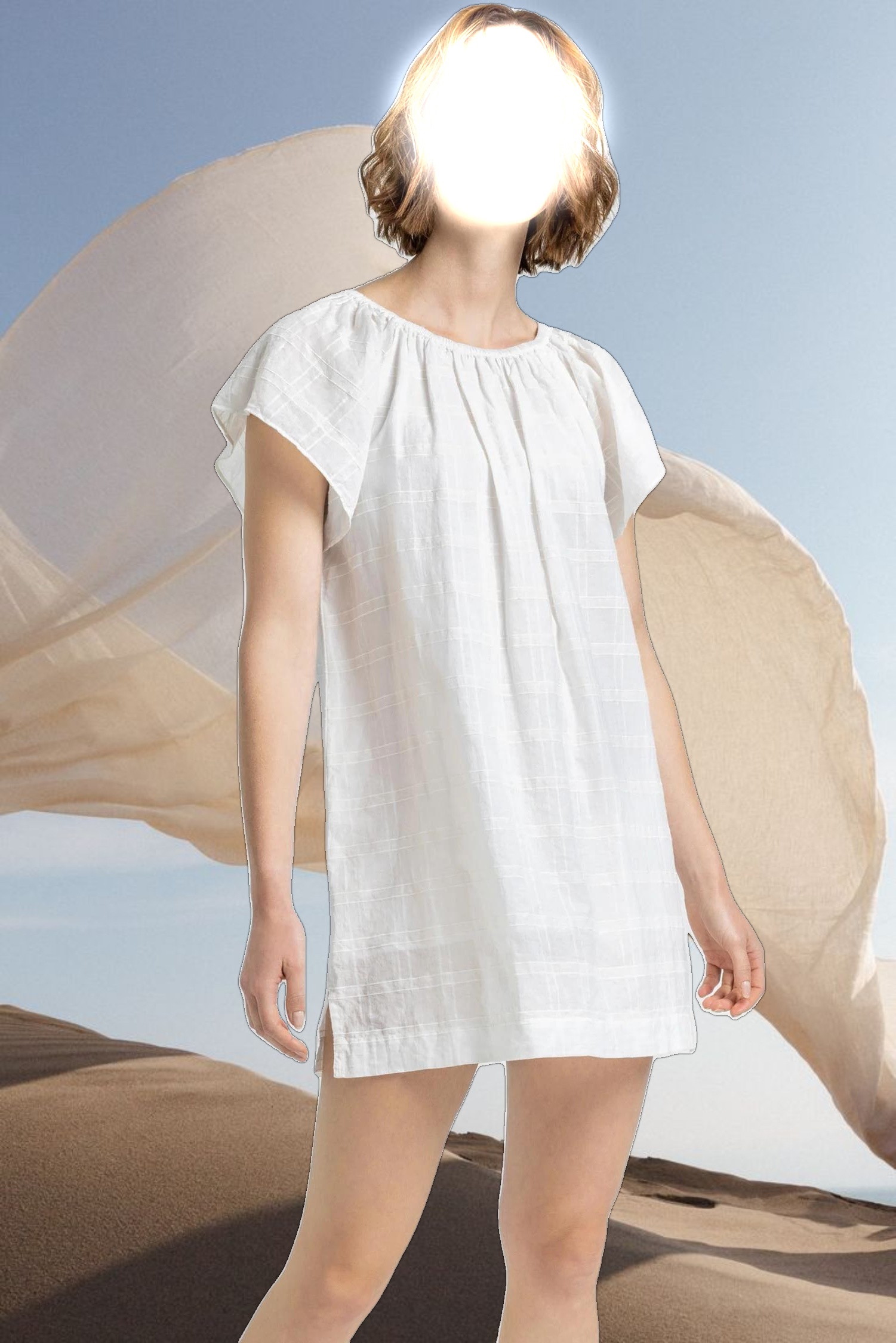 Flutter Sleeve Raglan Dress
