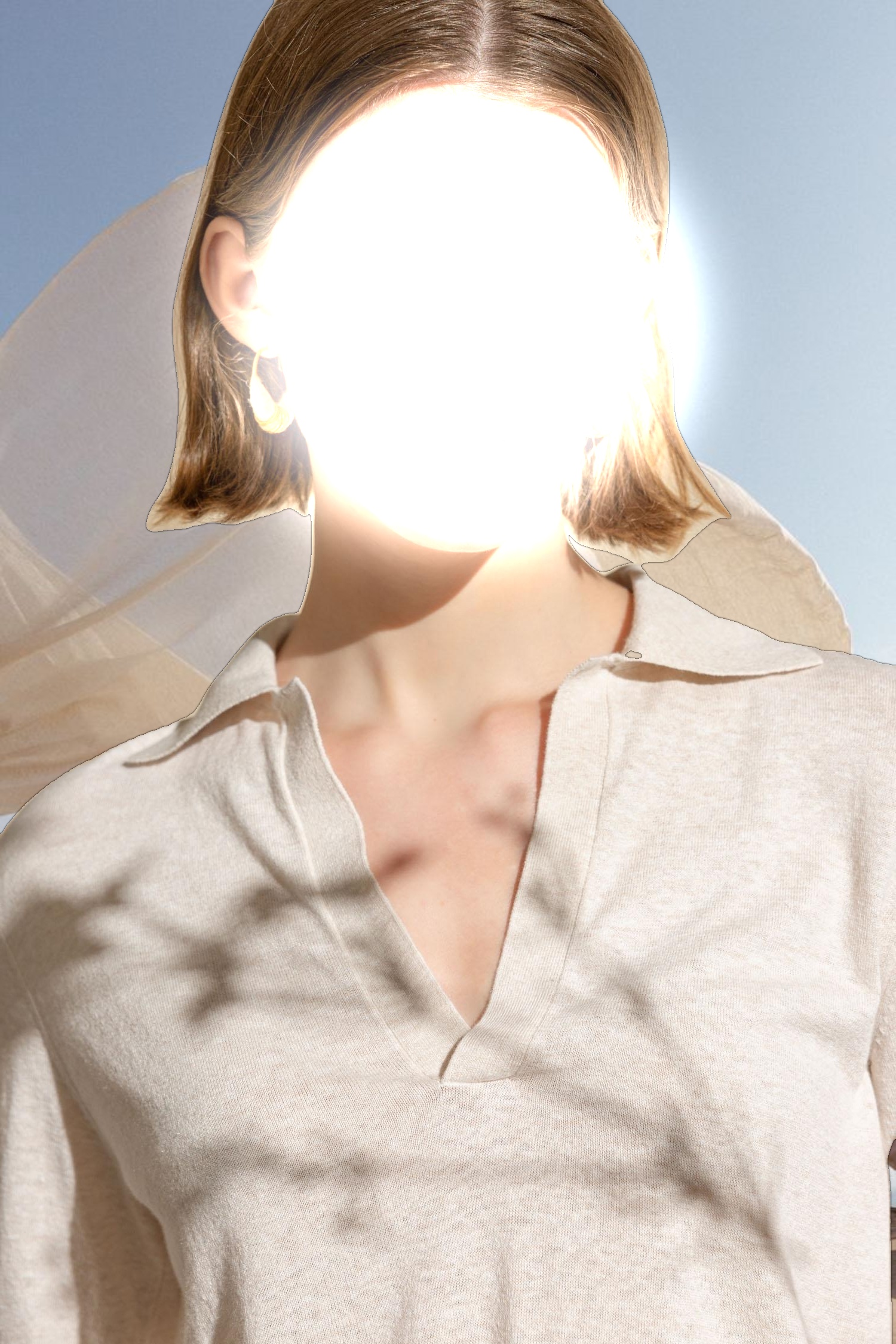 Elbow Sleeve Polo Sweater