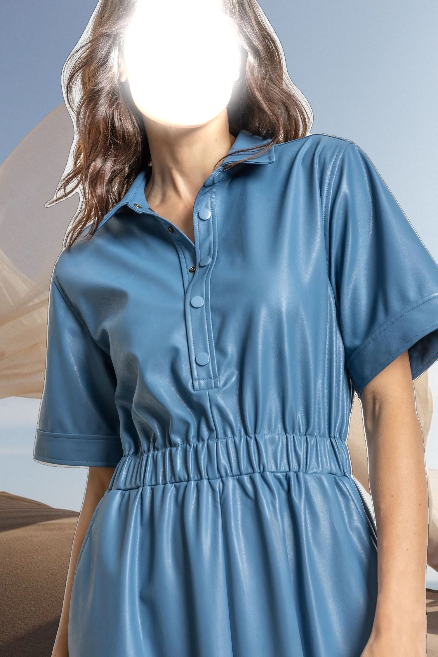 Elastic Waist Short Sleeve Dress