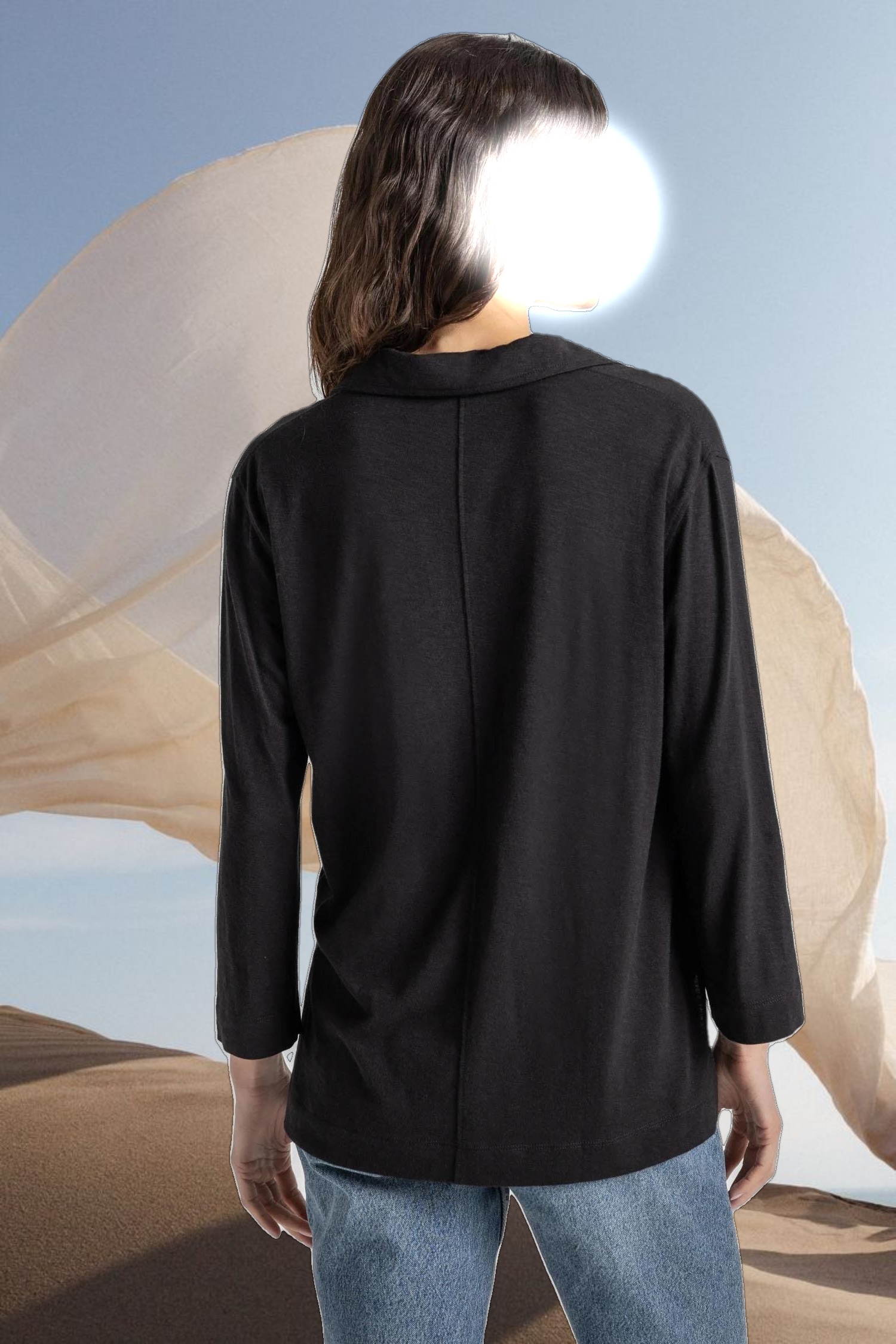 3/4 Sleeve Split Neck Tunic