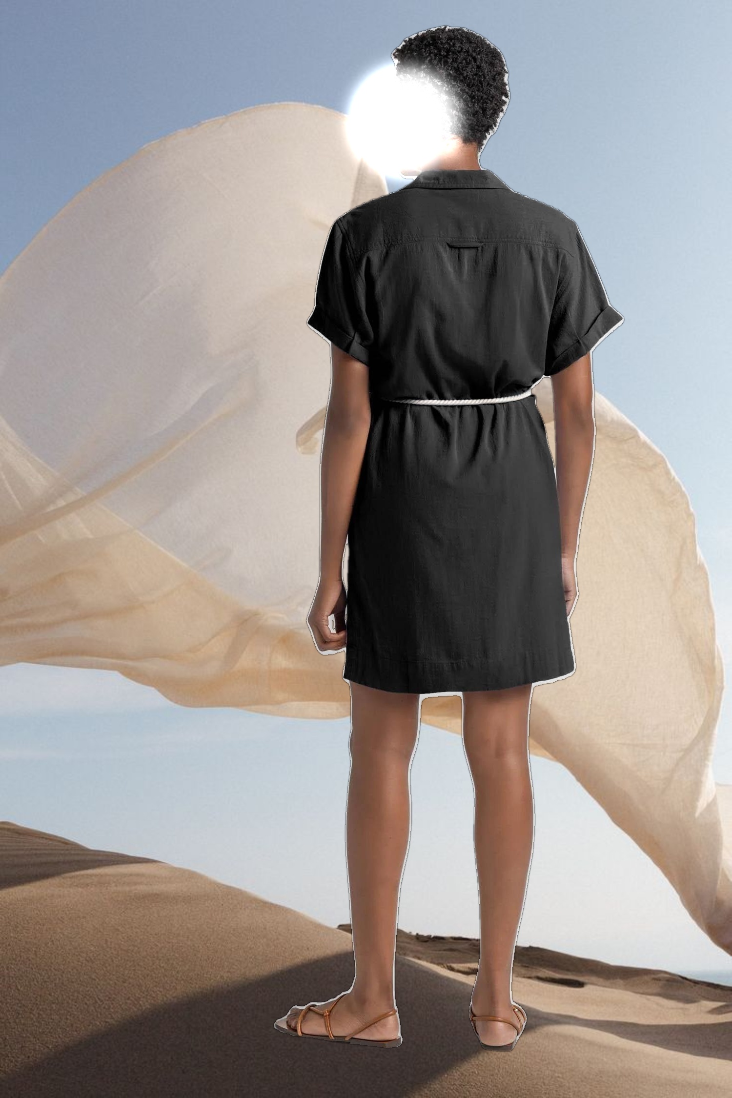 Half Placket Shirt Dress