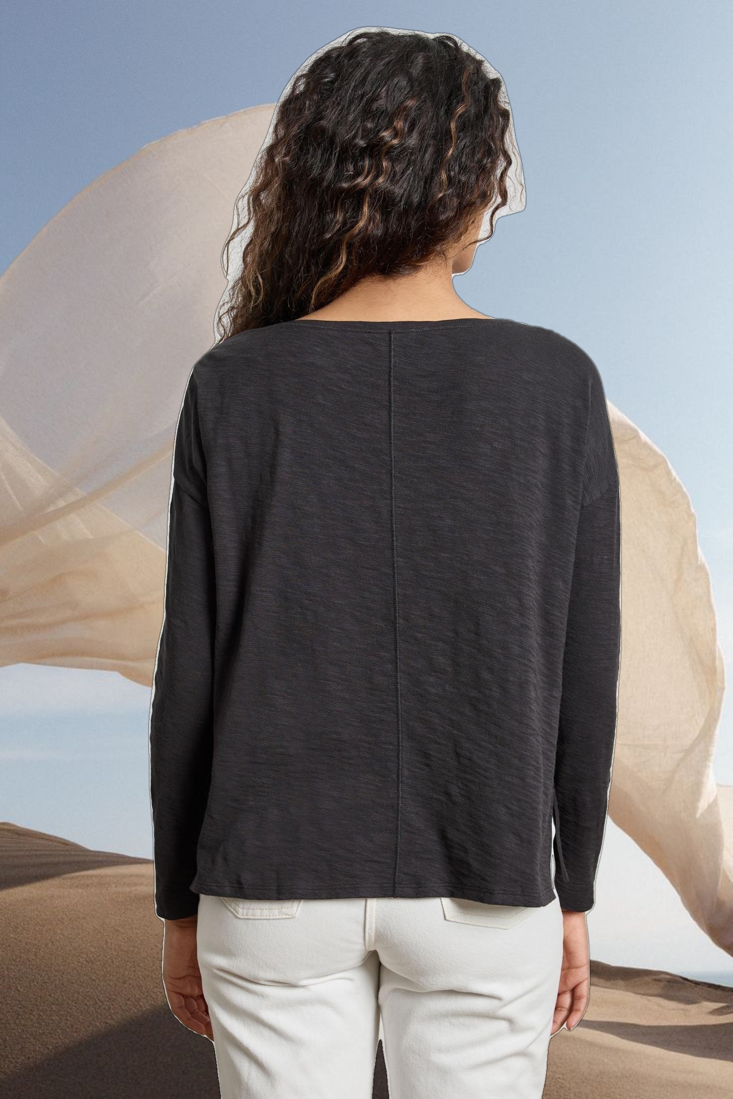 Drop Shoulder Seamed Boatneck