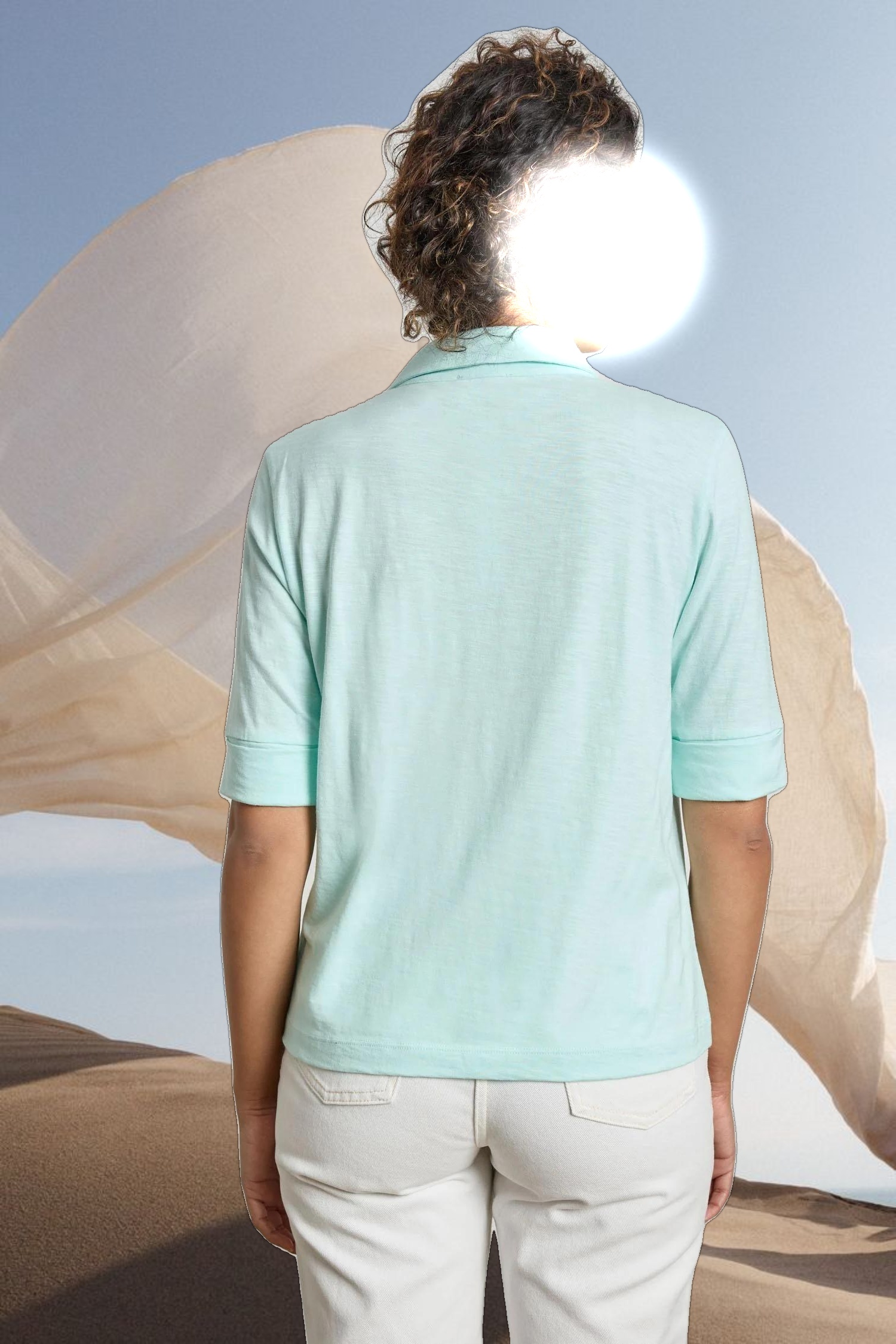 Elbow Sleeve Collared Tee