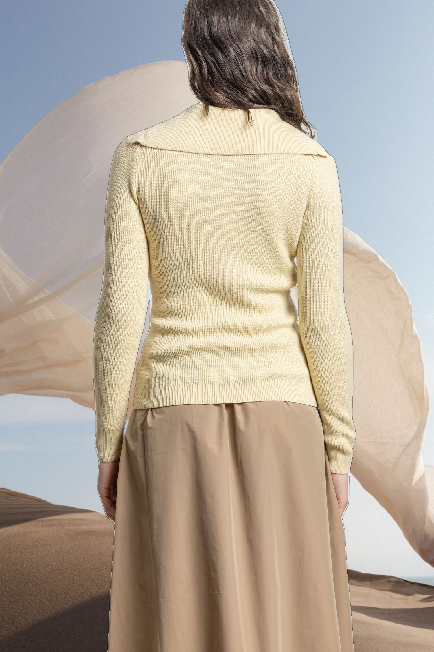 Button Collar Henley Sweater