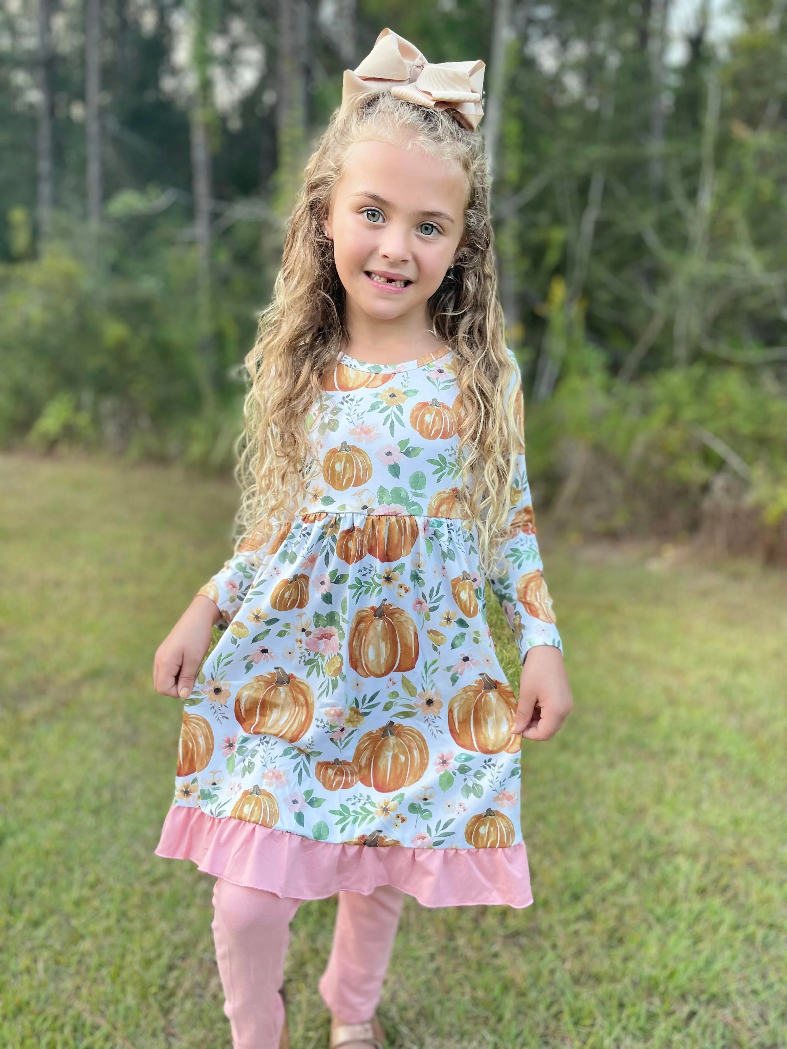 PUMPKIN & FLORAL LEGGINGS SET