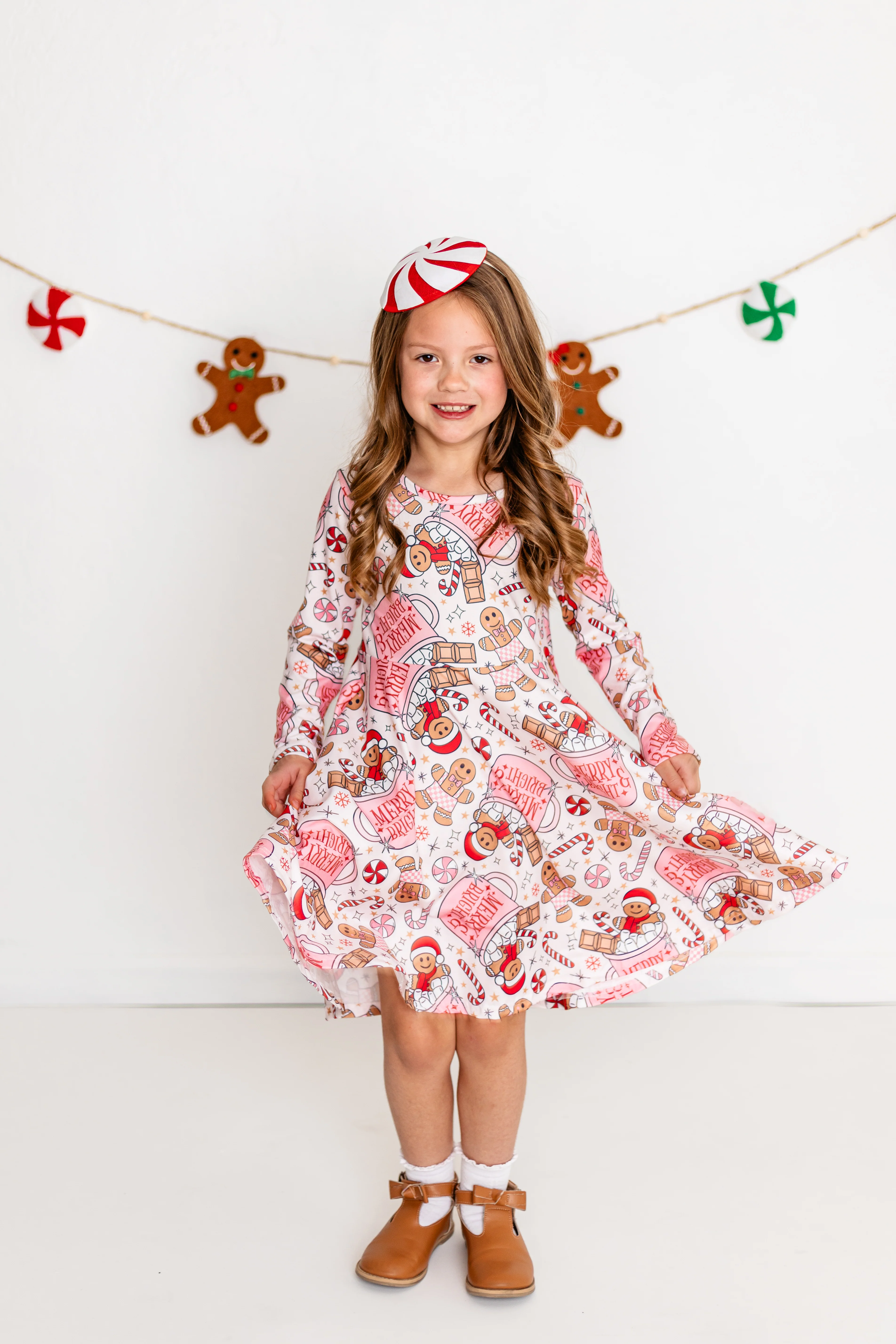 CHRISTMAS GINGERBREAD TWIRL DRESS