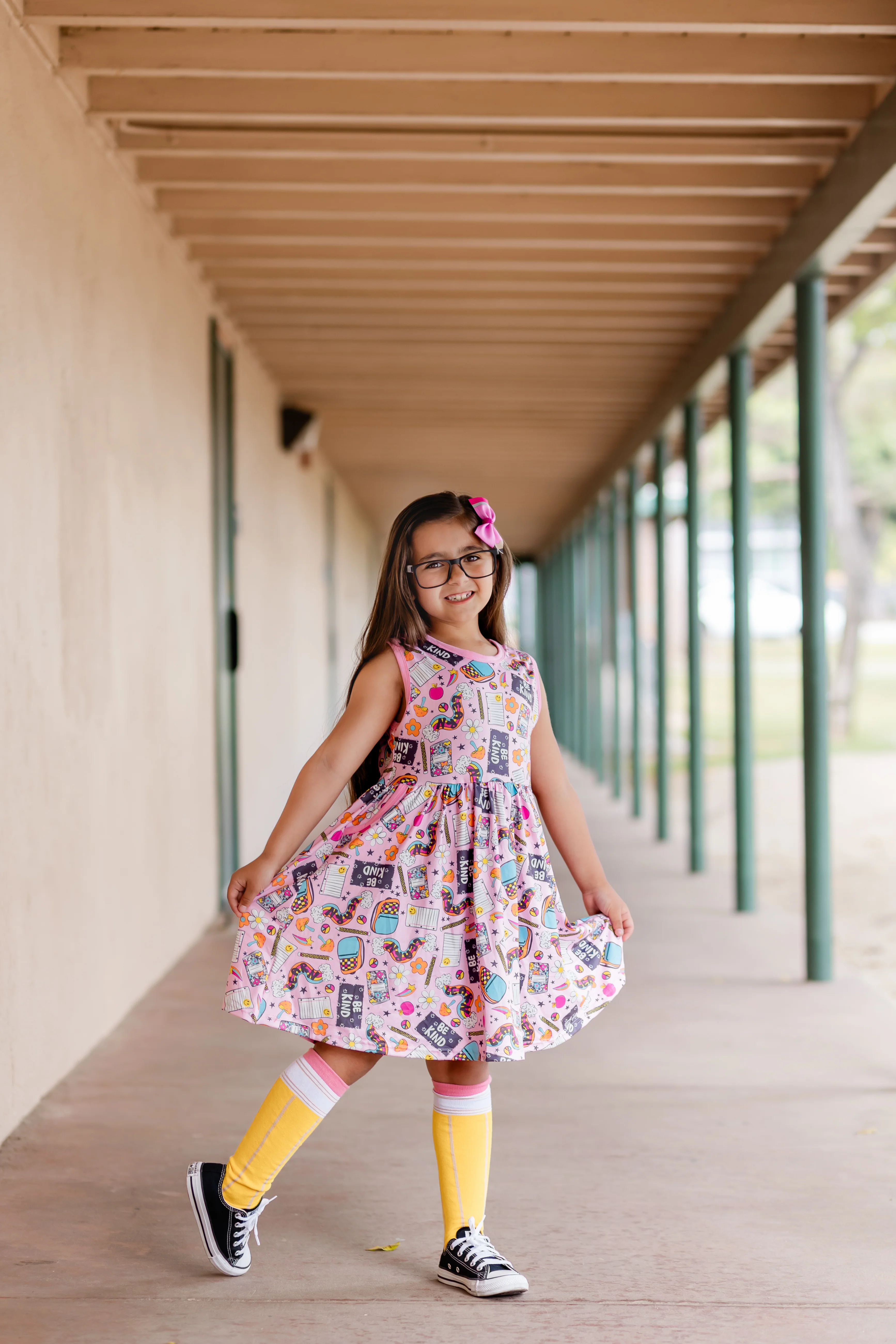 BE KIND BACK TO SCHOOL DRESS WITH POCKETS