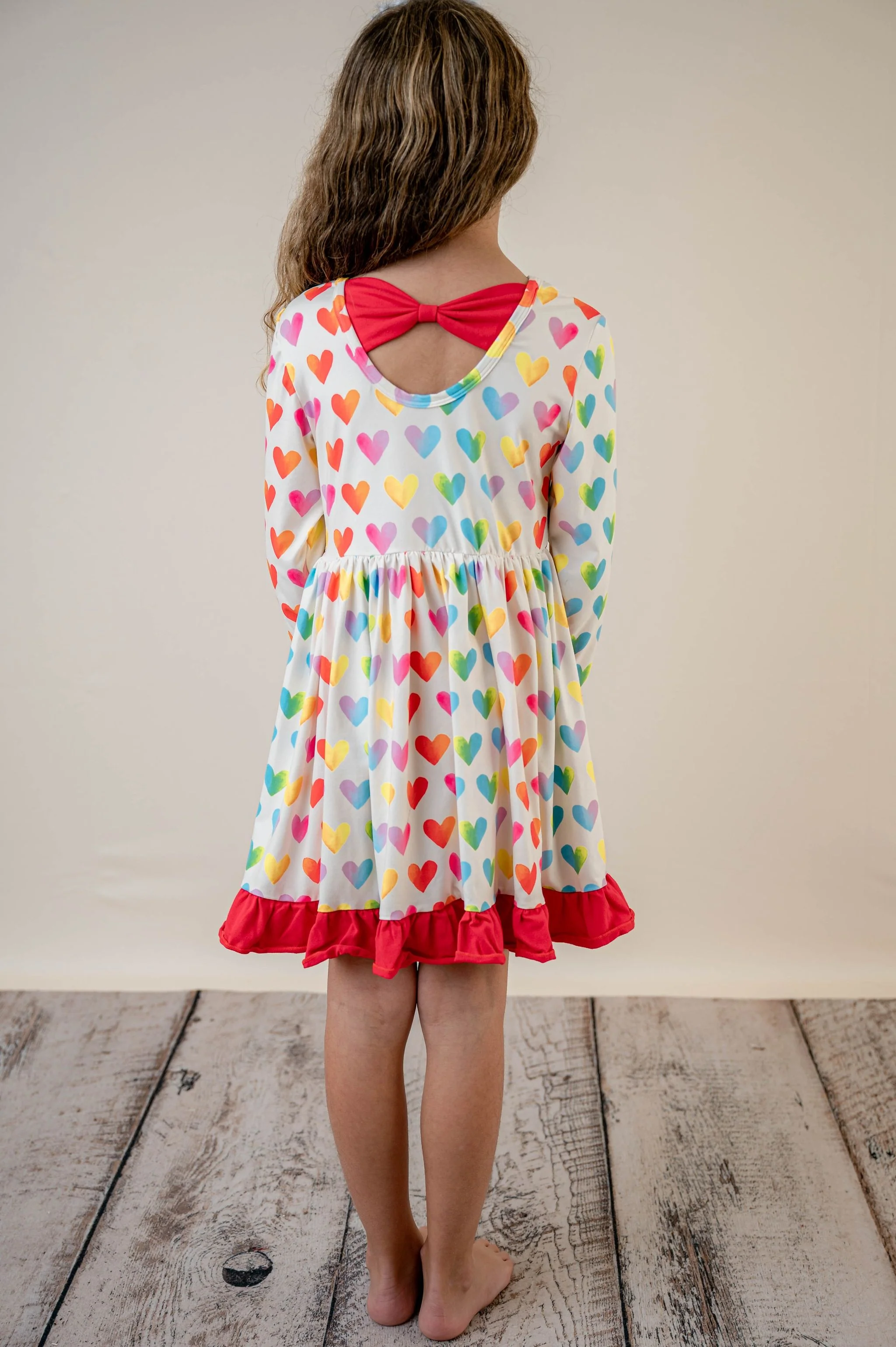 VALENTINE RAINBOW BOW DRESS