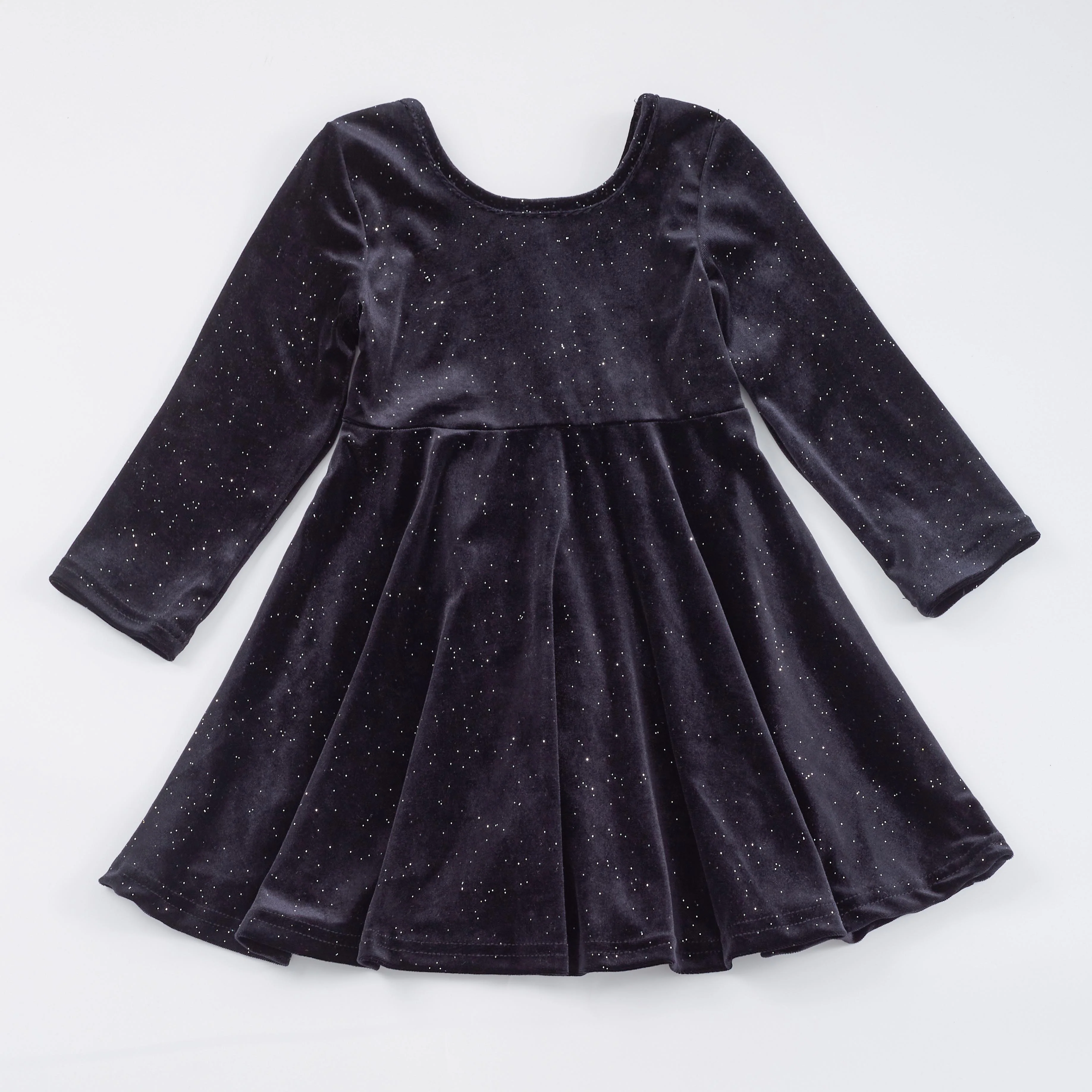 BLACK VELVET TWIRL DRESS