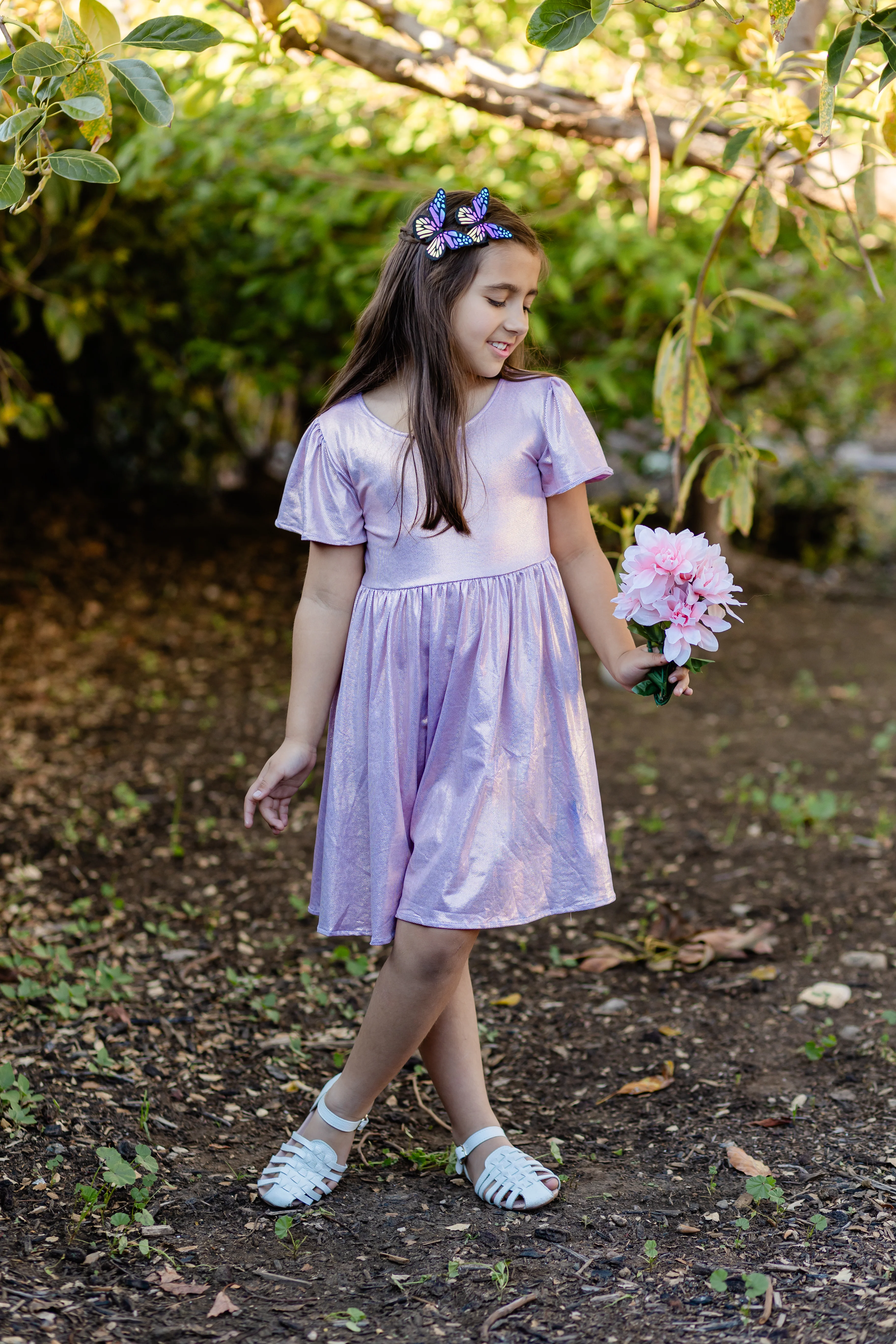 SPRING SHIMMER LAVENDER DRESS