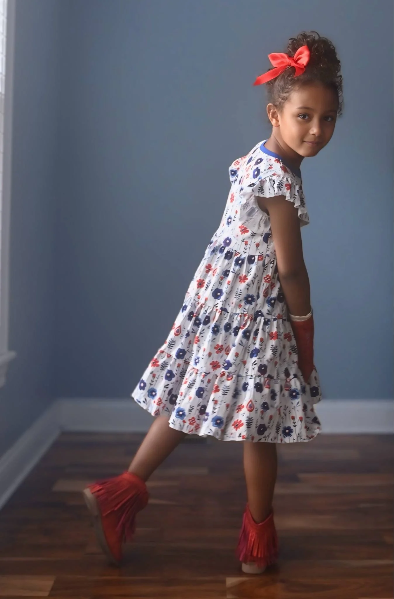 PATRIOTIC BLISS FLORAL DRESS