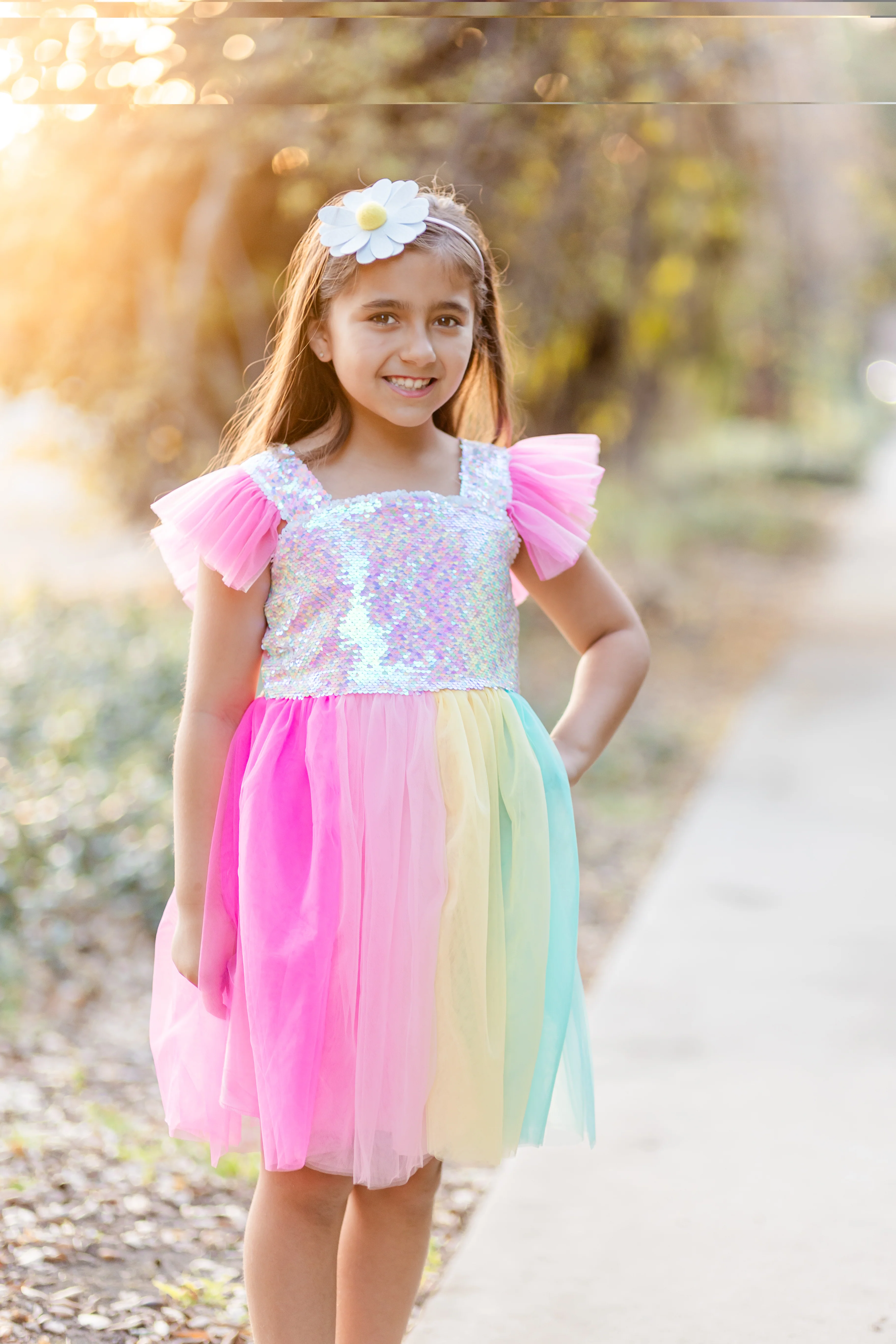 SPRING RAINBOW SPARKLE TUTU DRESS
